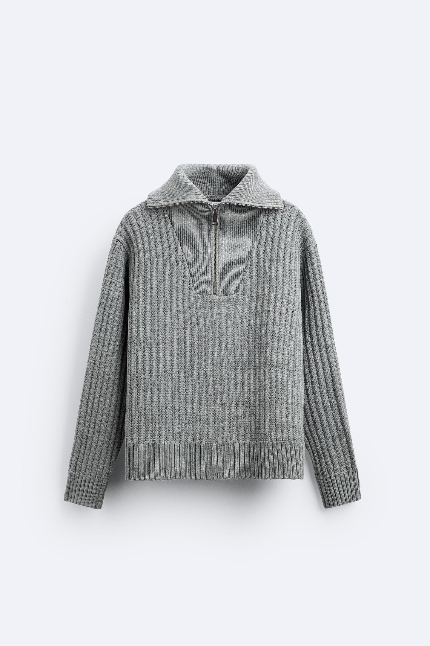 Old Money Zip-Pullover mit hohem Kragen