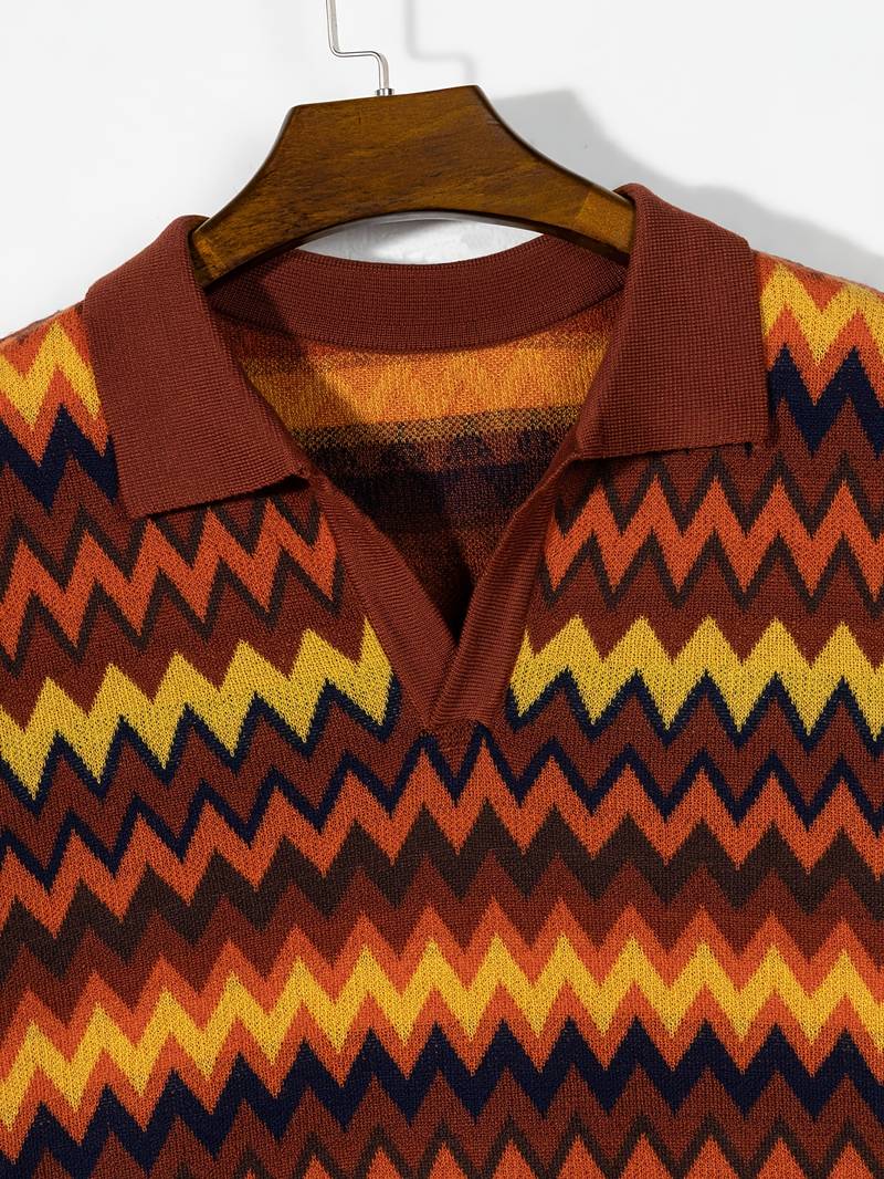 Old Money Strickpolo mit Wellenstruktur