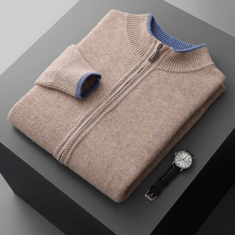Extrafeine Merino-Strickjacke mit Reißverschluss