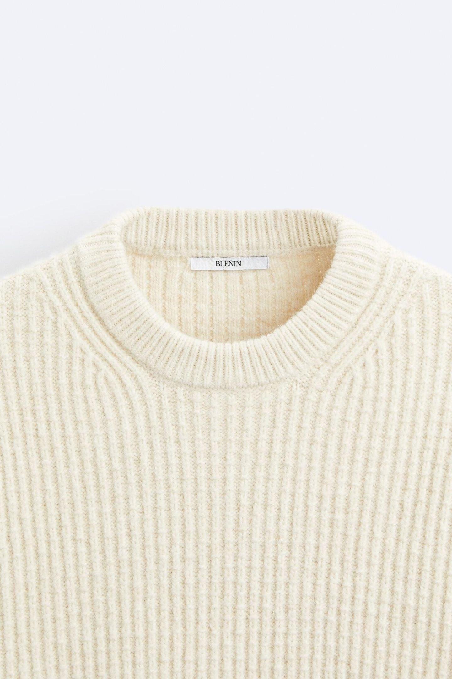 Old Money Gerippter O-Neck Pullover – Braun Mélange