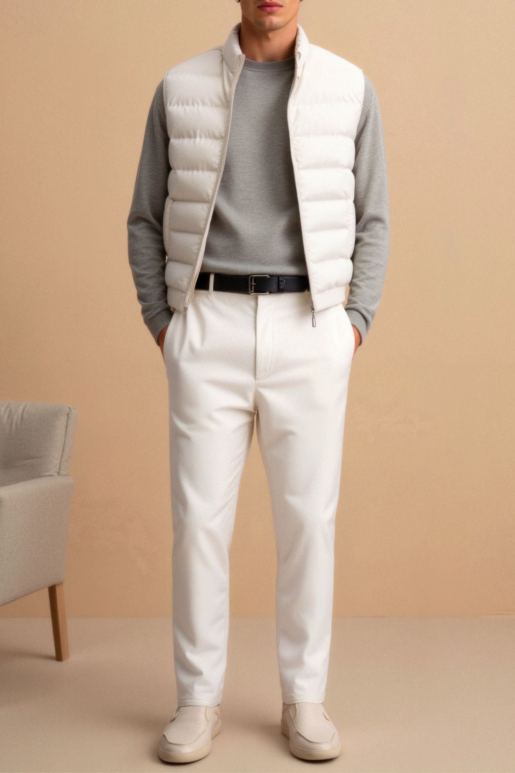 Herren Weste mit Stehkragen – Klassischer Business-Look aus Funktionsmaterial