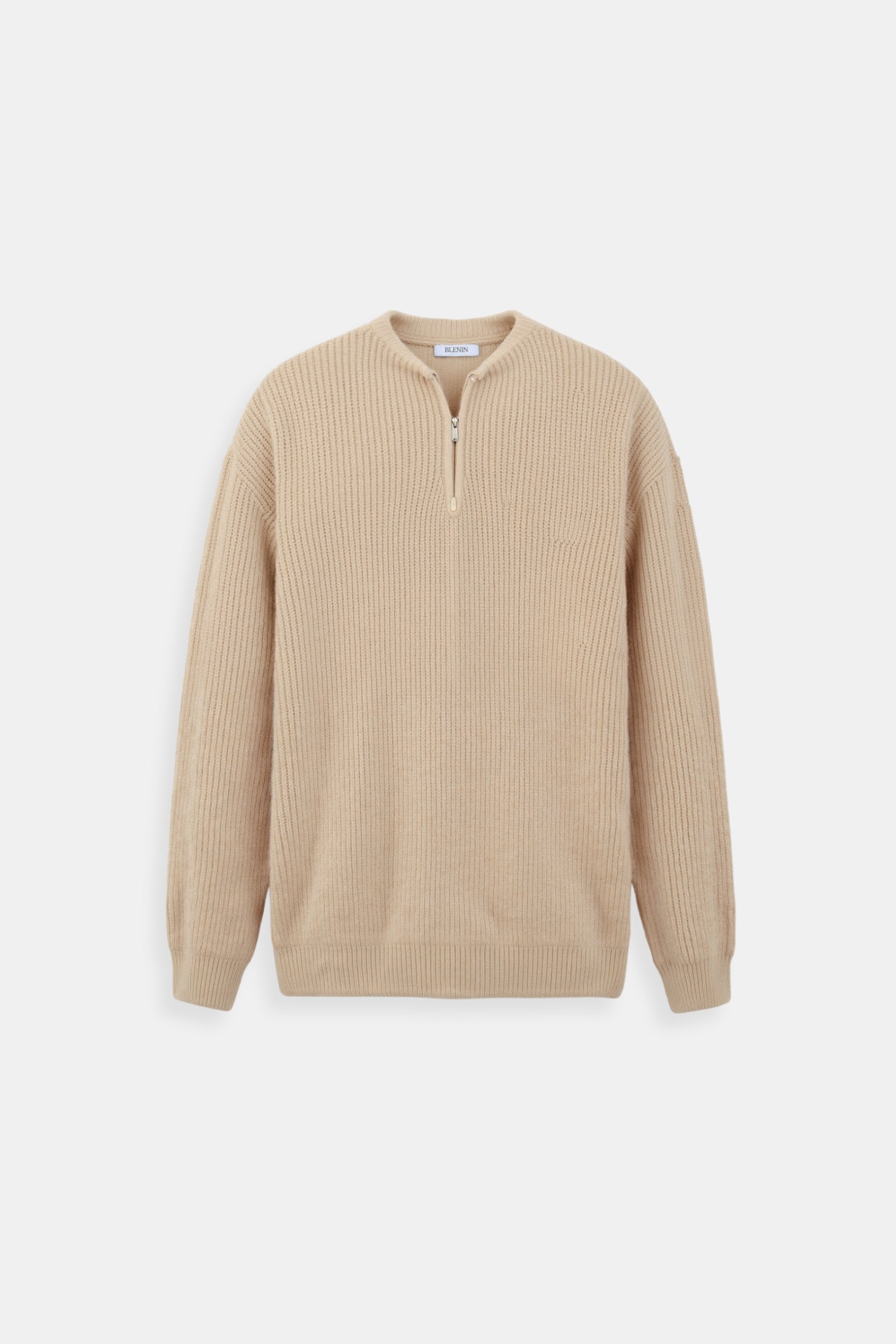 Old Money Strickpullover mit Reißverschluss – Baumwolle