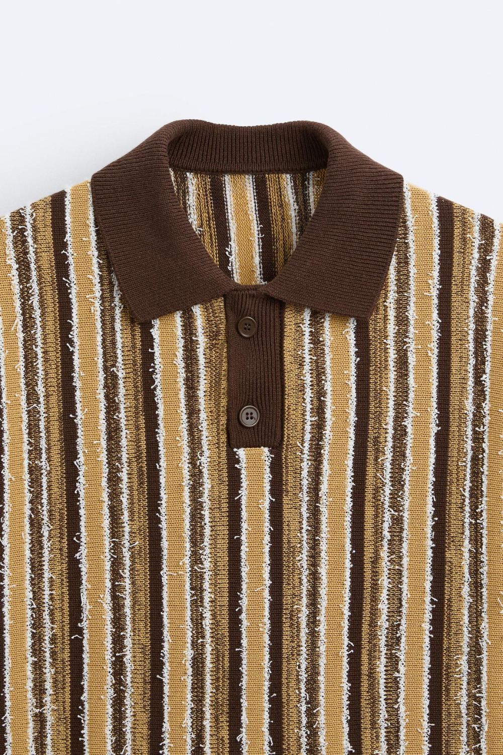 Old Money Strick-Poloshirt mit Knöpfen – Heavy Fit