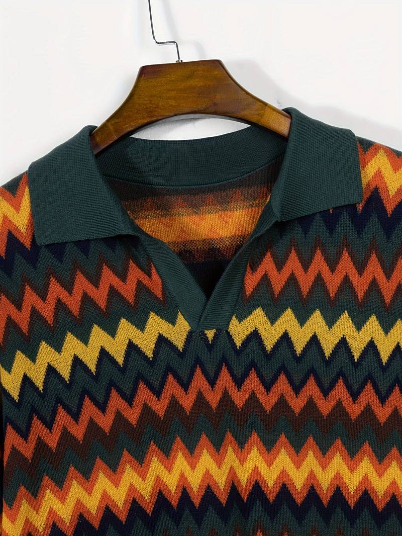 Old Money Strickpolo mit Wellenstruktur