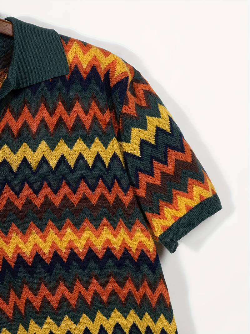 Old Money Strickpolo mit Wellenstruktur