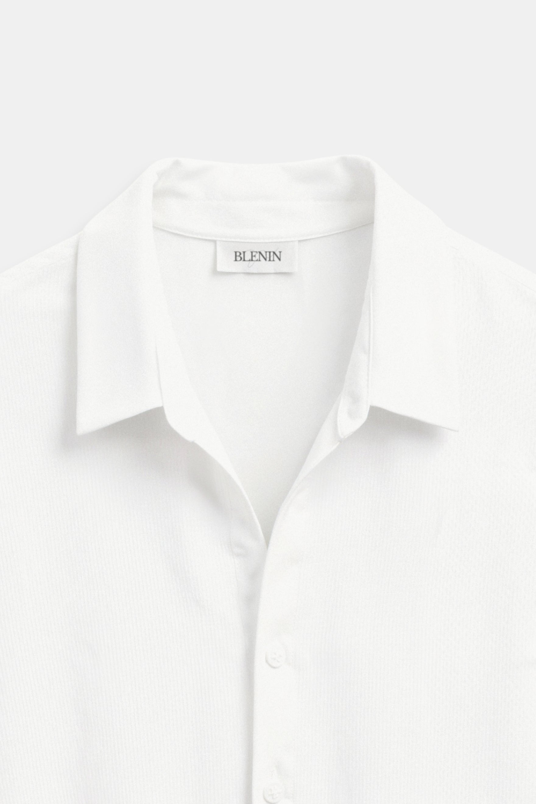 Herren Leinenhemd – Strukturmuster mit Reverskragen im Old Money Stil