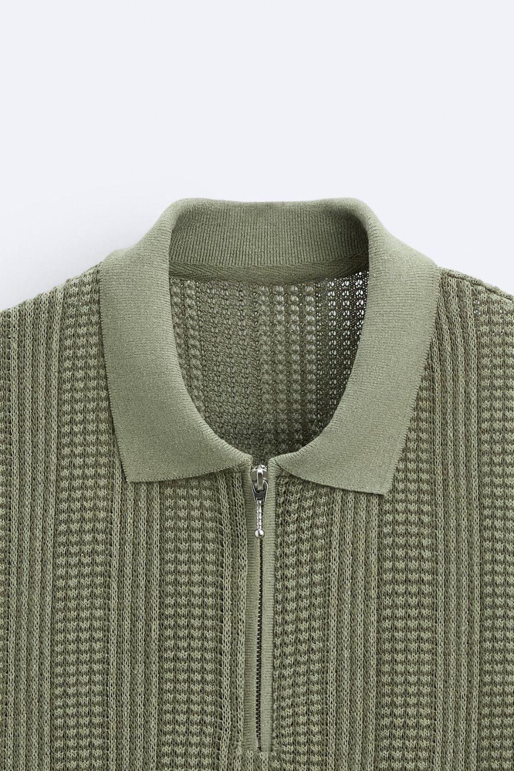 Herren Halbreißverschluss-Polo – Struktur & Nachhaltigkeit im Old Money Stil