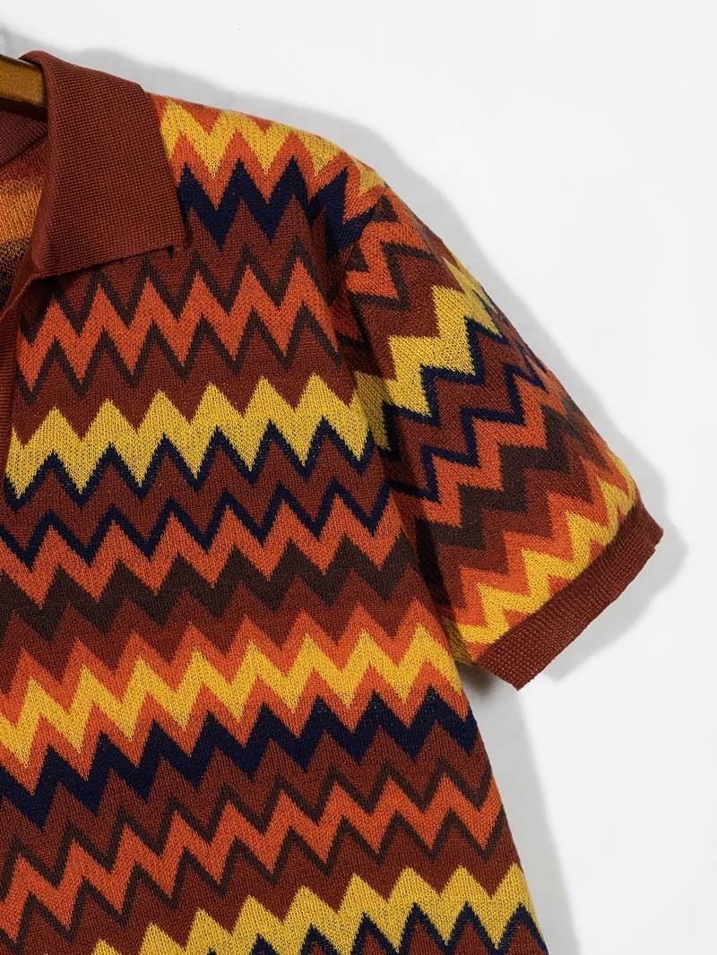 Old Money Strickpolo mit Wellenstruktur