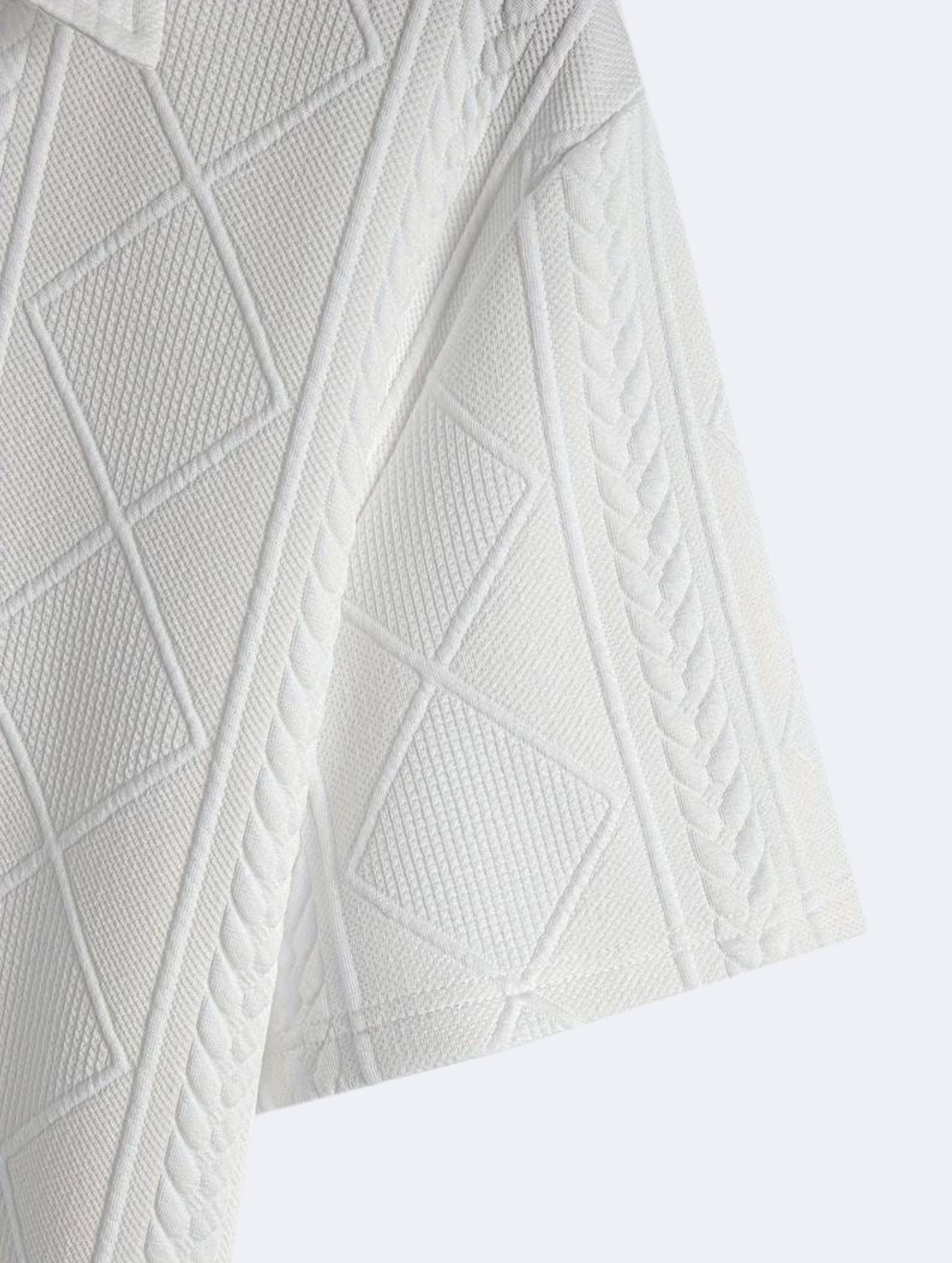 Old Money Poloshirt mit Knopfleiste, einfarbig, kurzärmelig