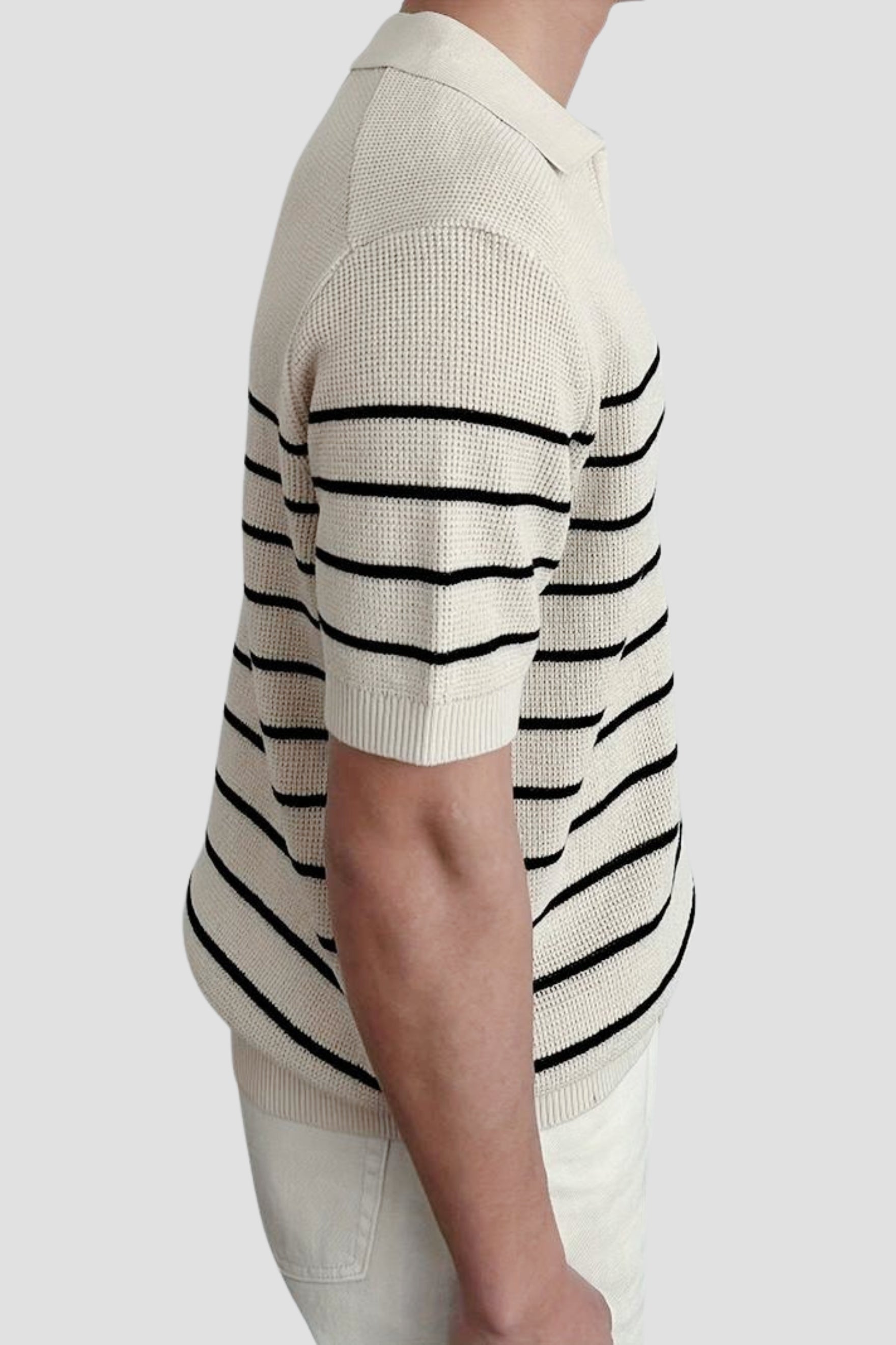 Old Money – Lässiges, kurzärmliges Polo-T-Shirt aus Strick mit hohem Stretchanteil