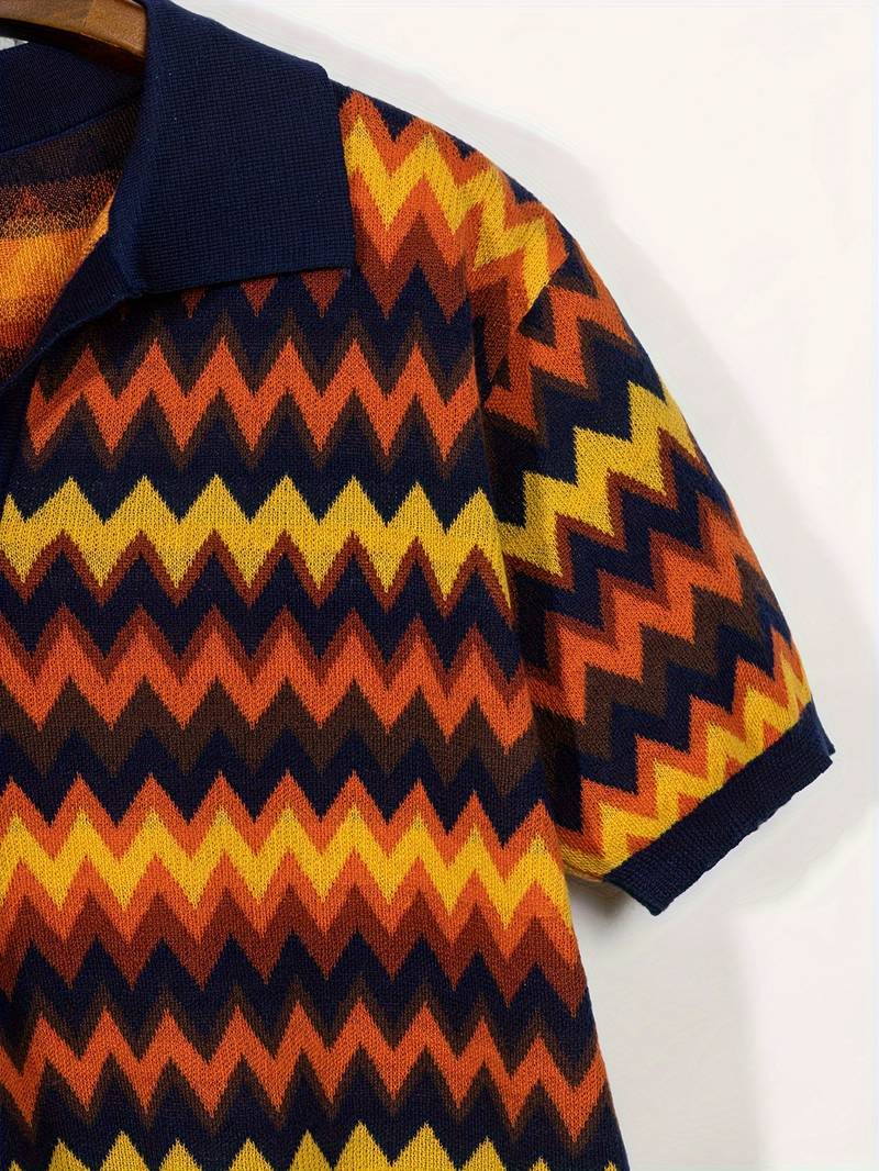 Old Money Strickpolo mit Wellenstruktur