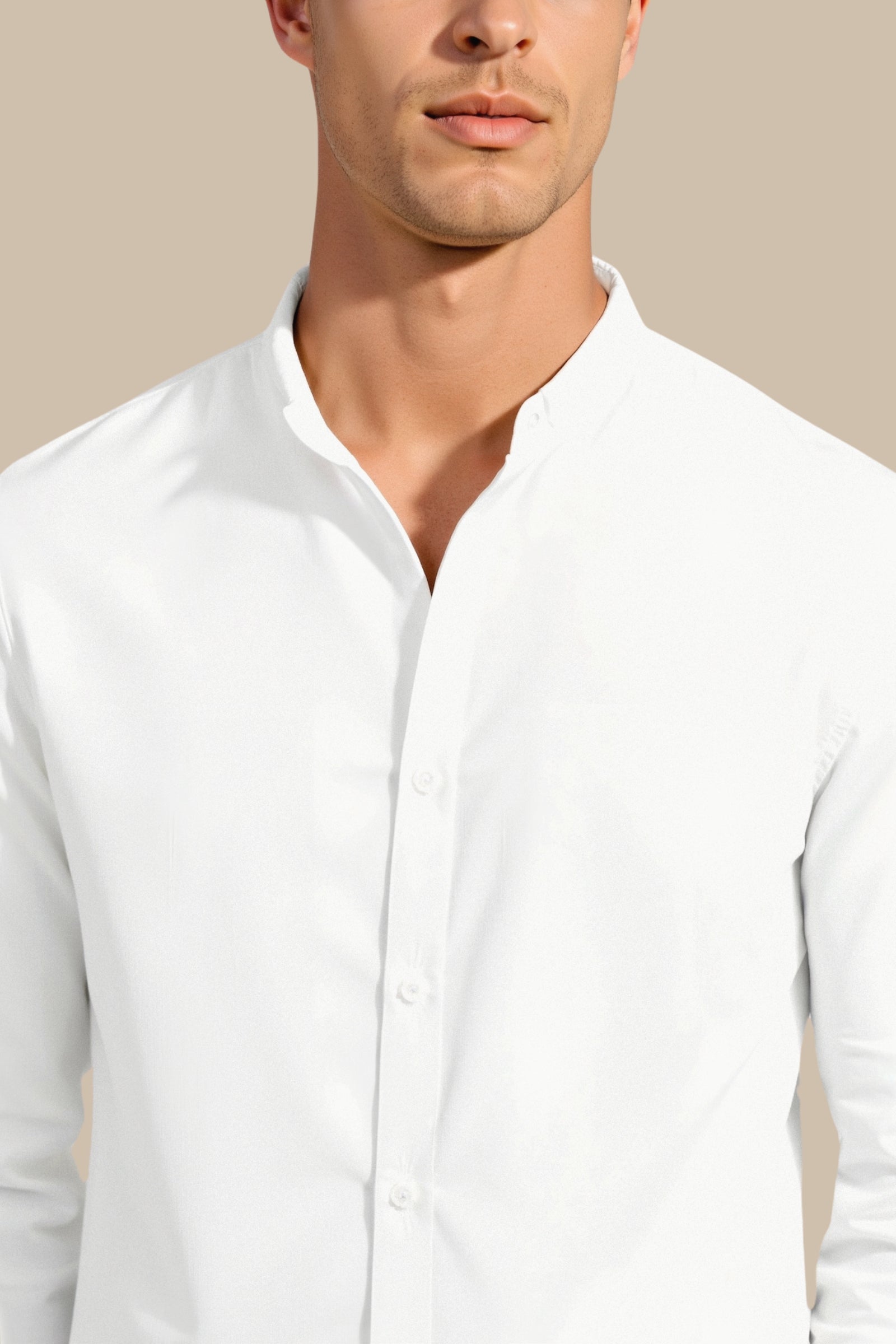 Old Money Leinenhemd mit Stehkragen