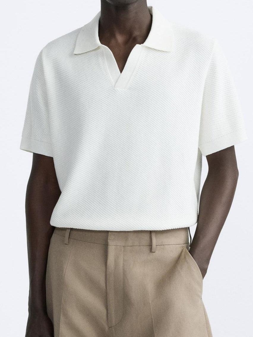 Old Money Klassisches, elegantes Polo-T-Shirt aus Wolle