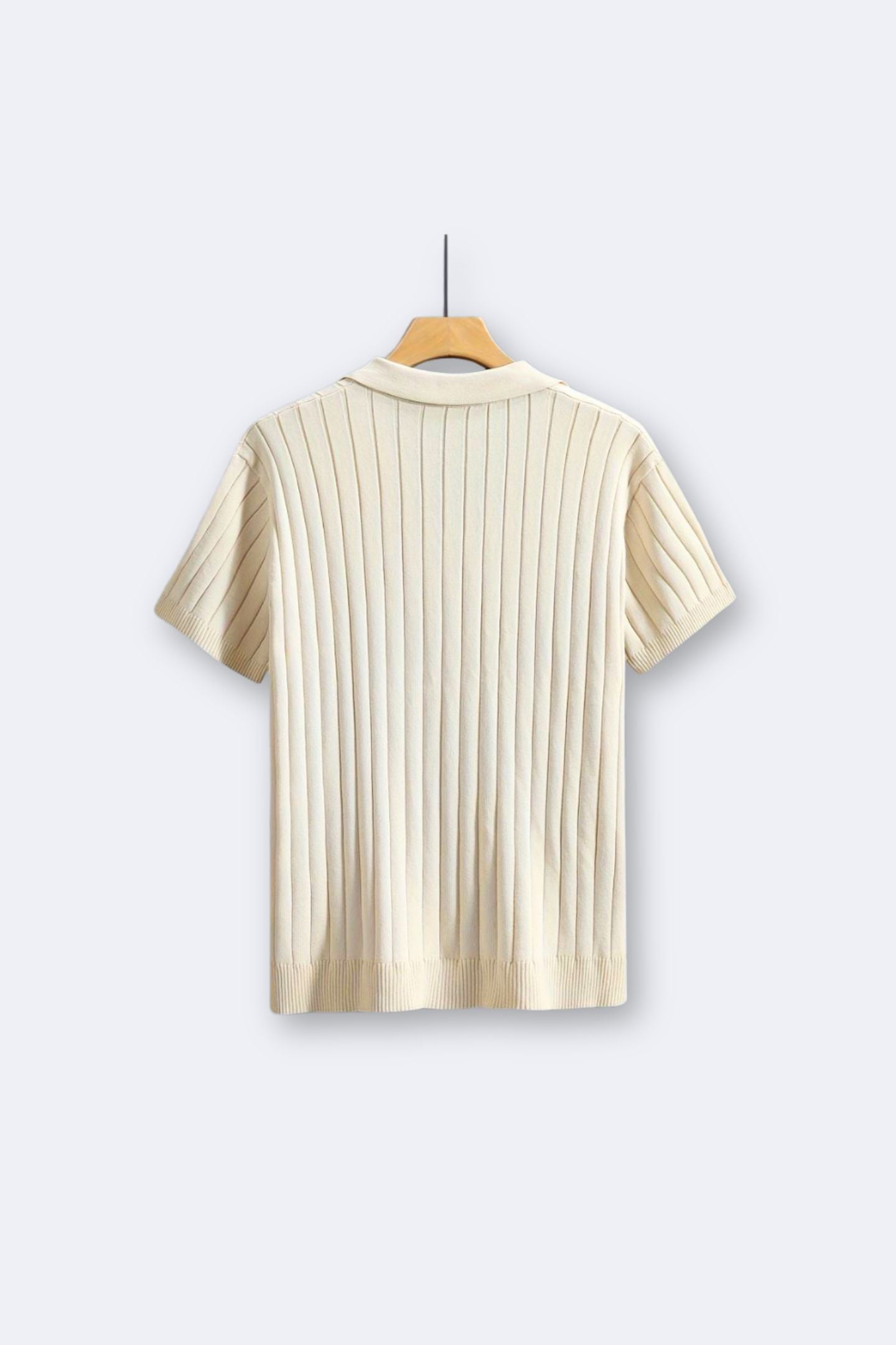 Herren Strickshirt – Gerippt mit Reverskragen im Old Money Stil