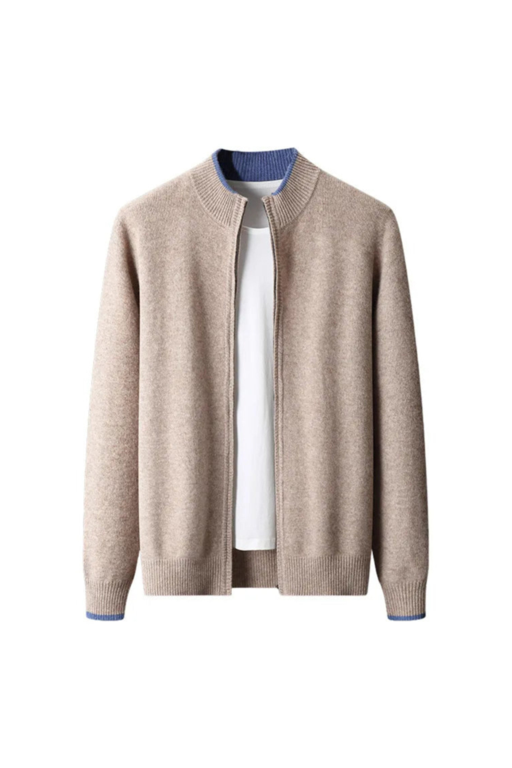 Extrafeine Merino-Strickjacke mit Reißverschluss