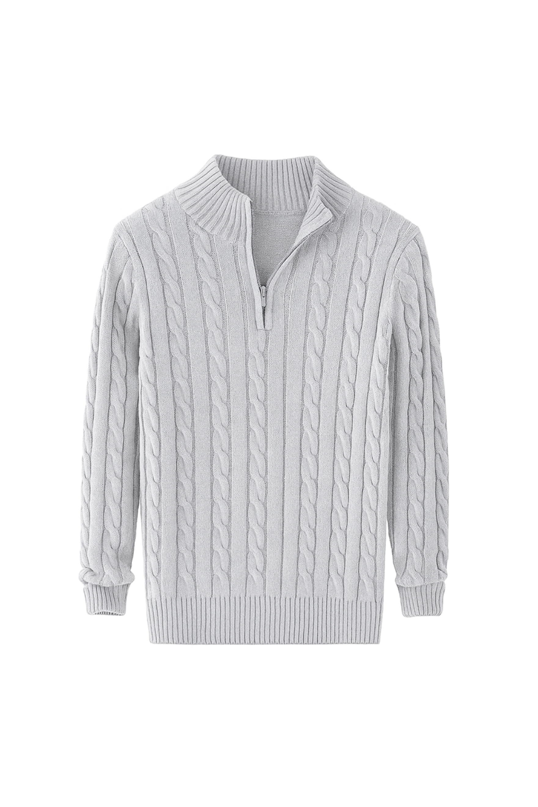 Herren Strickpullover – Halbzip mit Turtleneck-Kragen