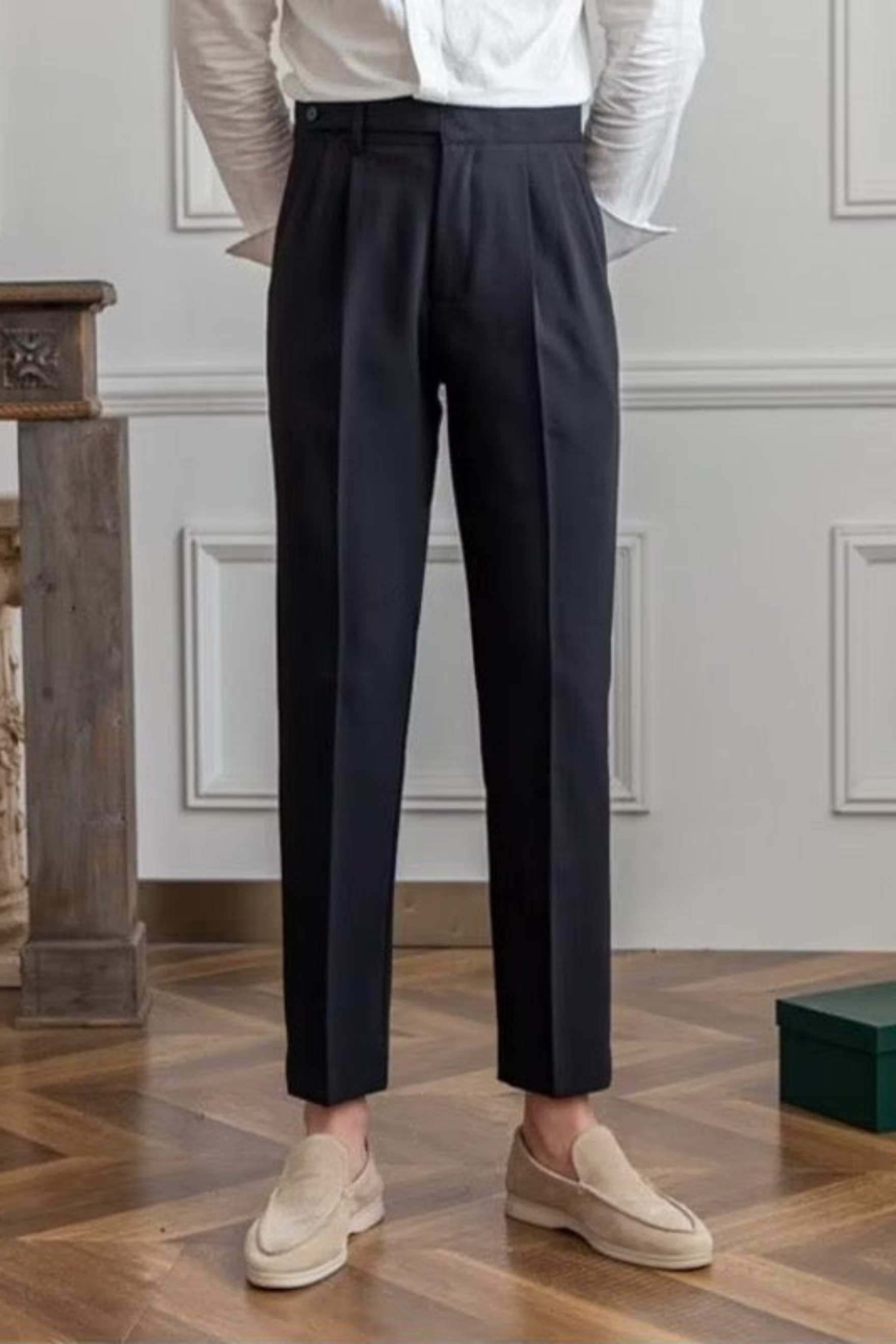 Herren Leinen-Baumwollhose mit Kordelzug – Luftige Sommerhose im Old Money Stil