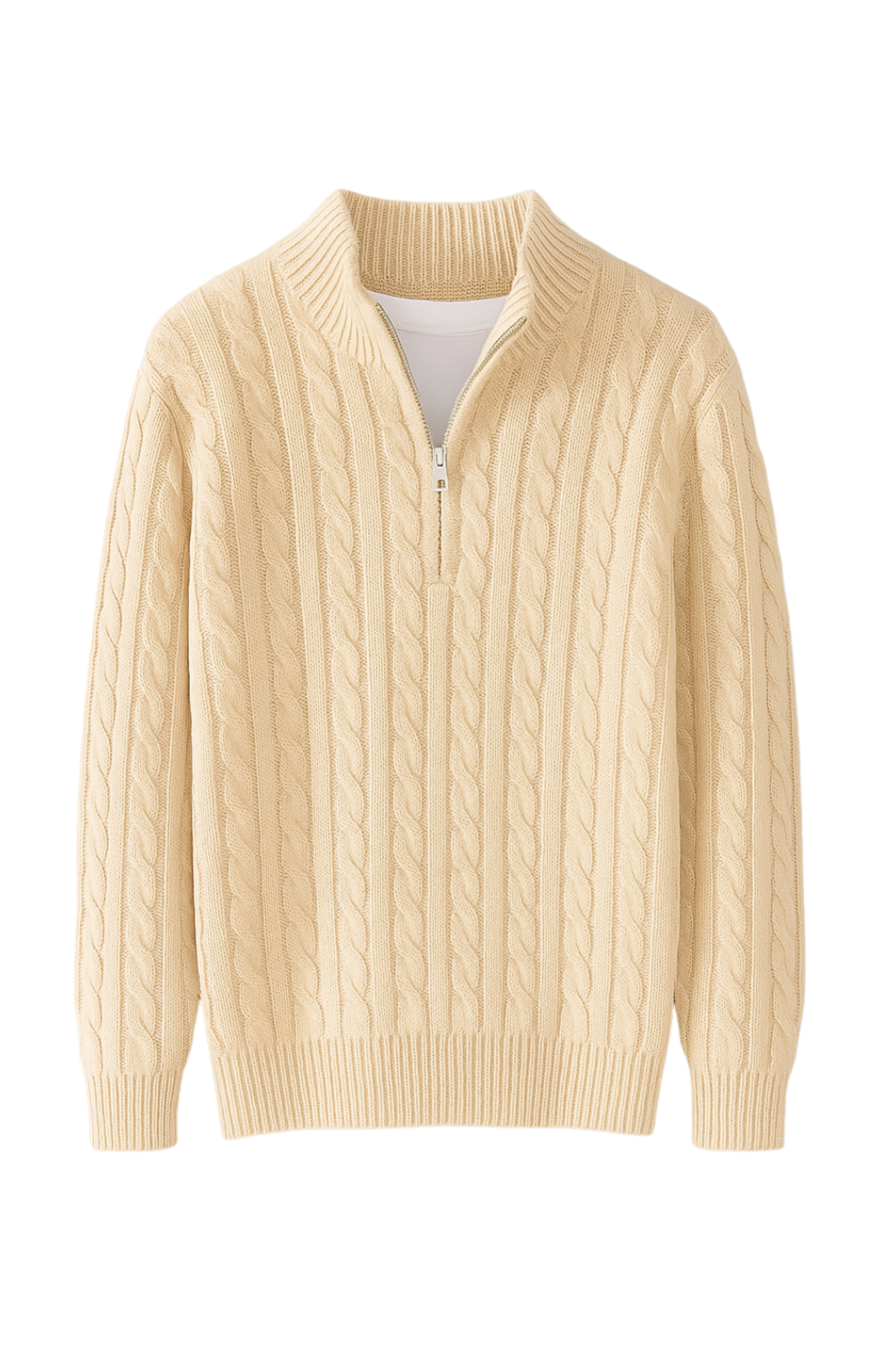 Herren Strickpullover – Halbzip mit Turtleneck-Kragen