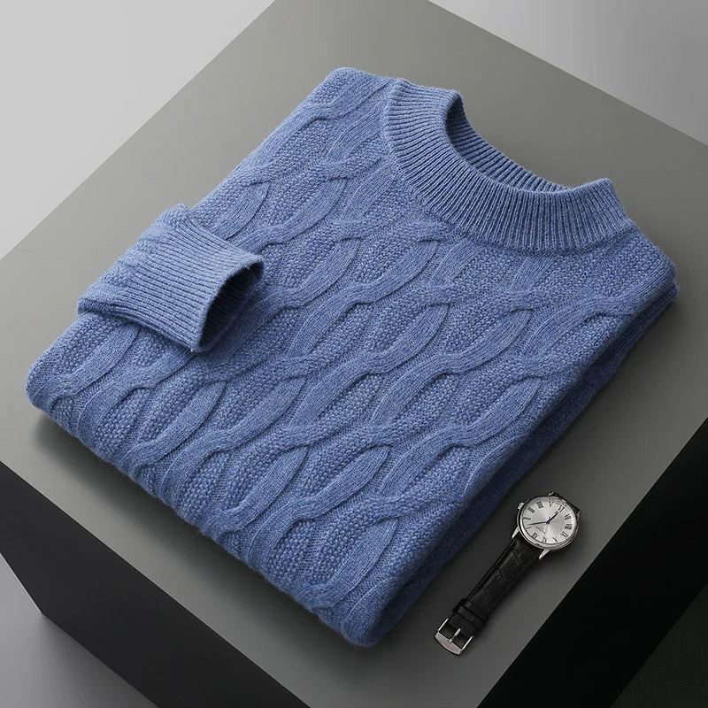 Herren Kaschmirpullover mit Rundhalsausschnitt – Weicher Winterpullover aus Premium-Kaschmir
