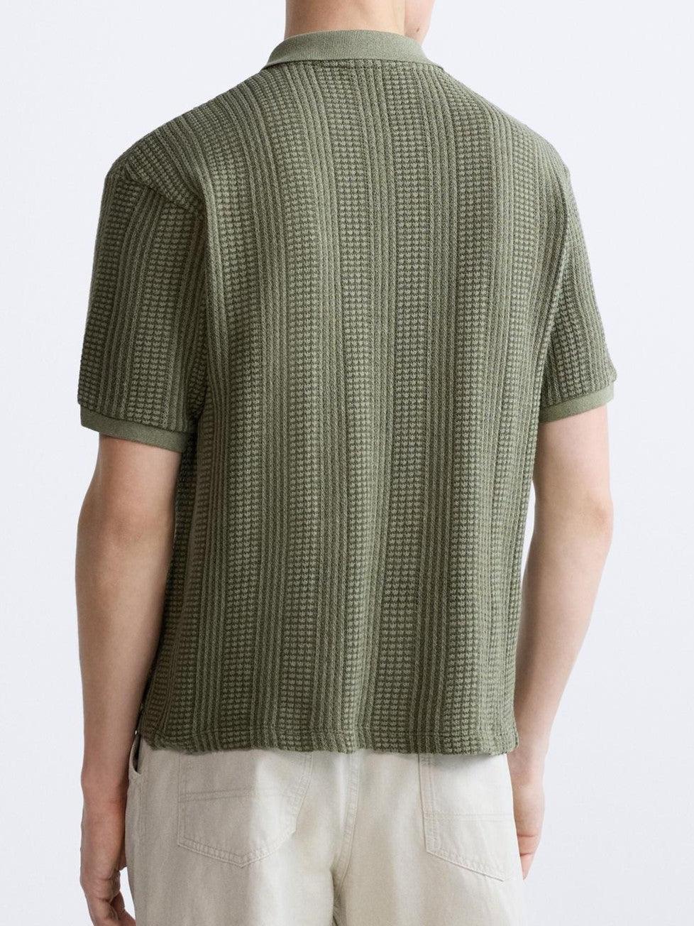 Herren Halbreißverschluss-Polo – Struktur & Nachhaltigkeit im Old Money Stil