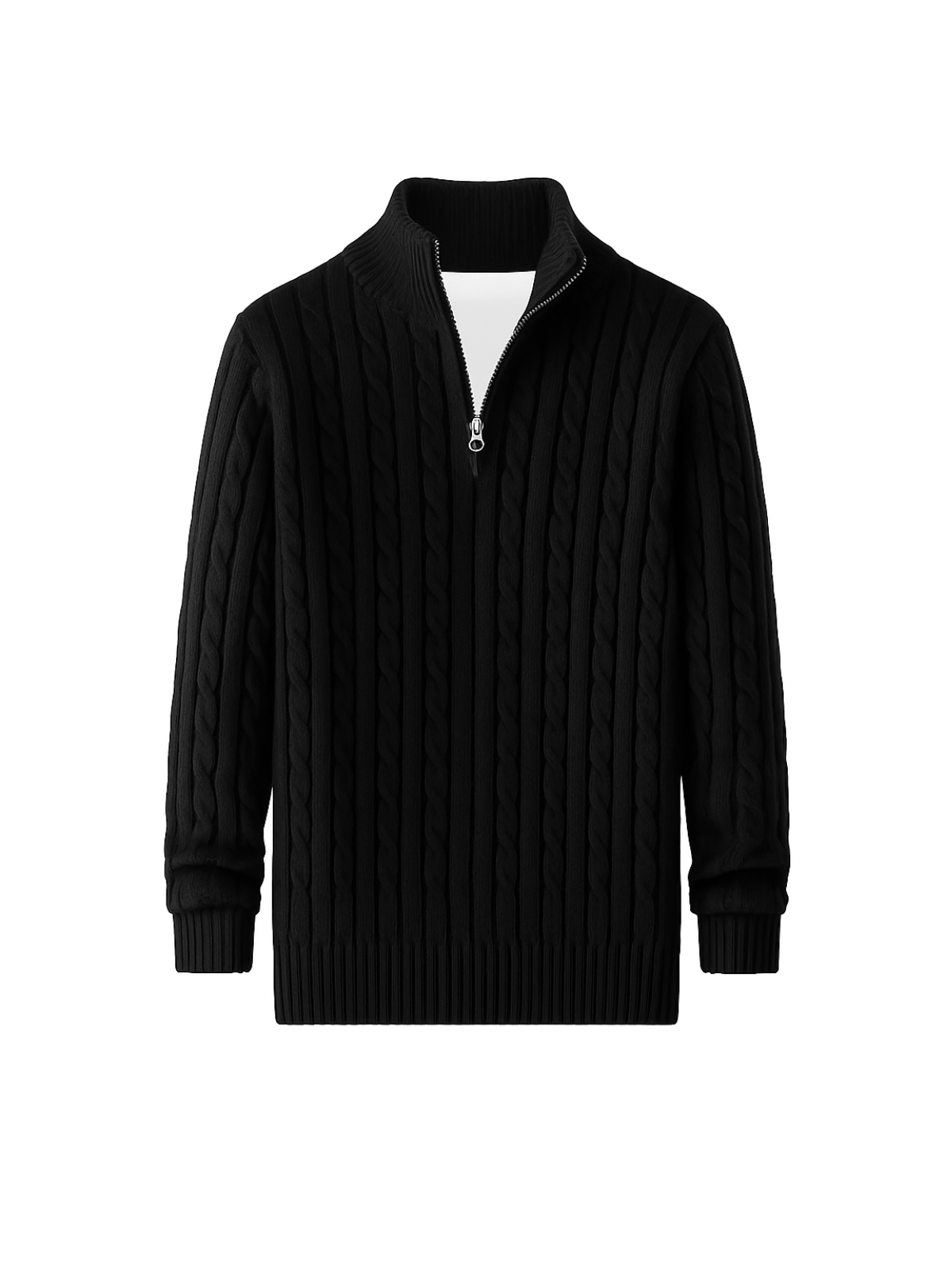Luxuriöser Herrenpullover mit Halbem Reißverschluss