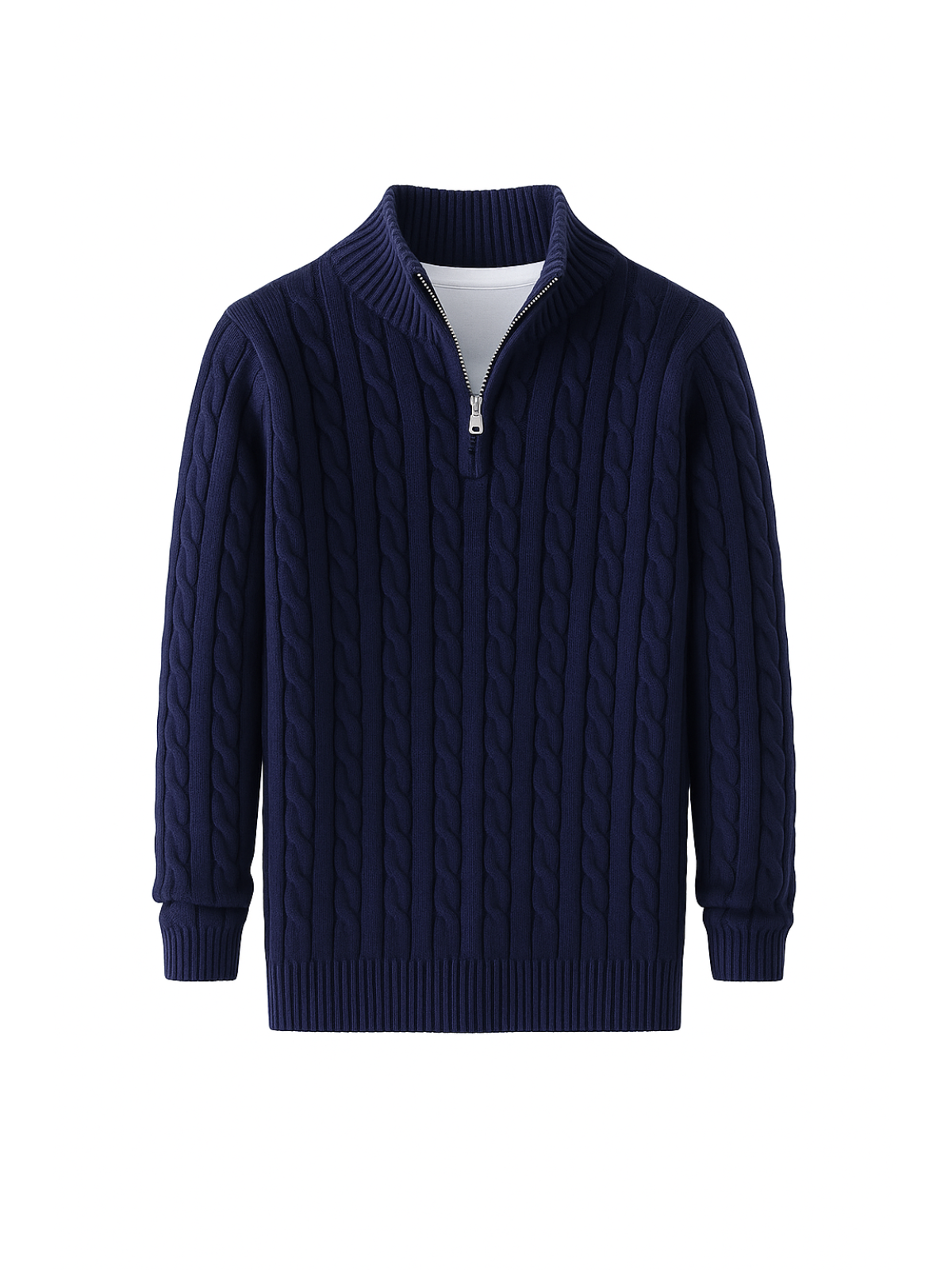Luxuriöser Herrenpullover mit Halbem Reißverschluss
