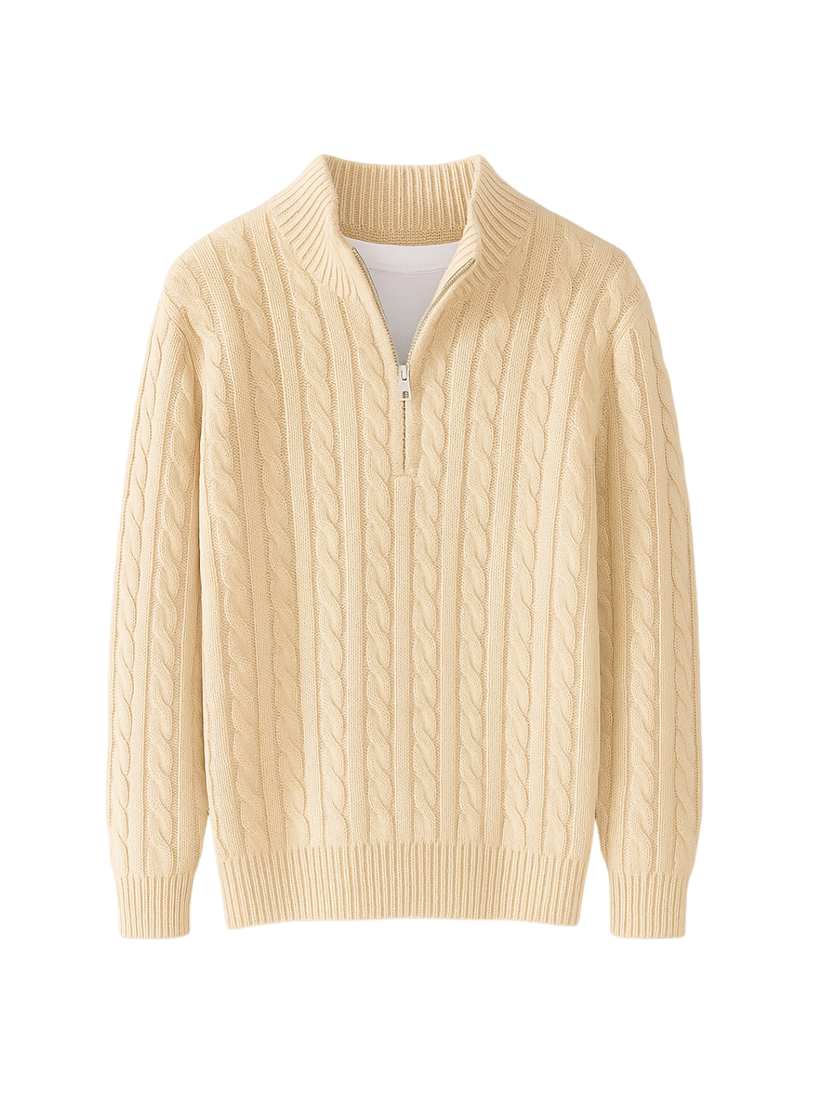 Luxuriöser Herrenpullover mit Halbem Reißverschluss