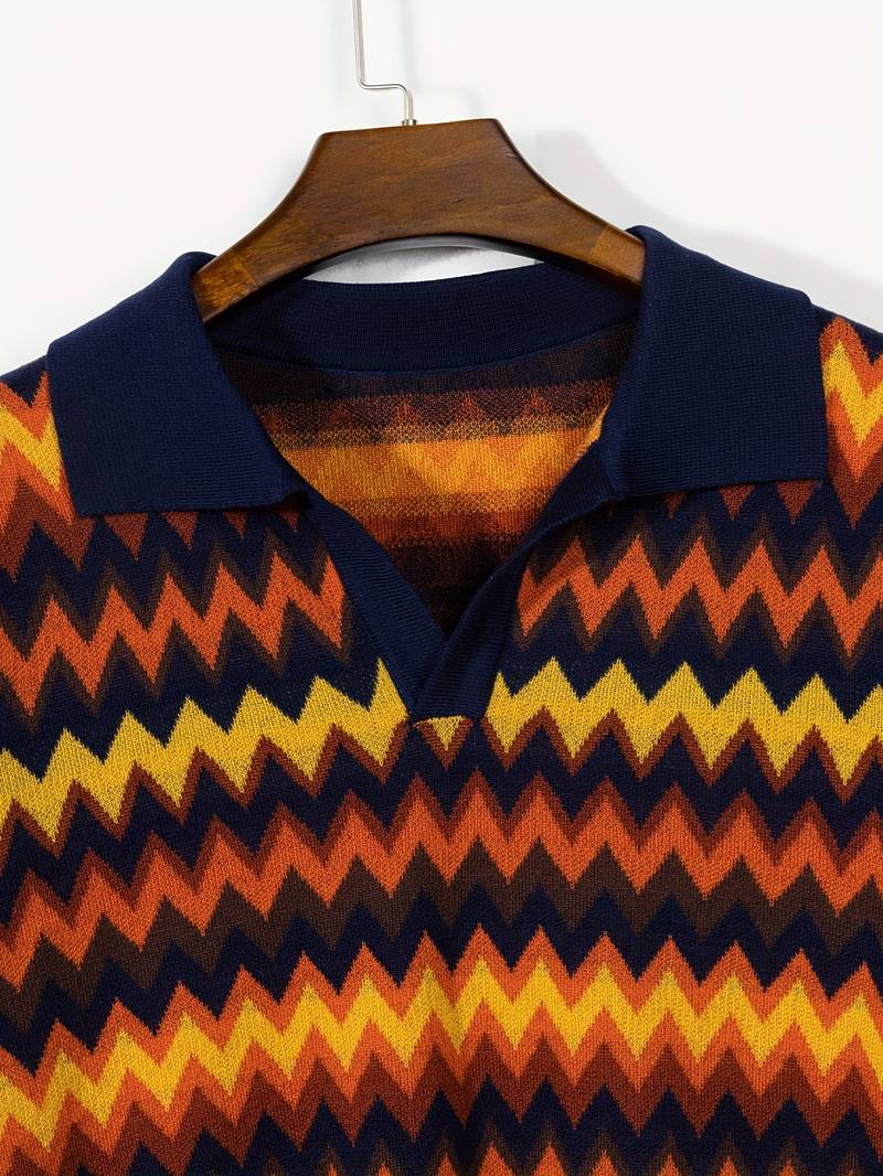 Old Money Strickpolo mit Wellenstruktur