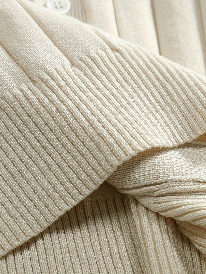 Herren Strickshirt – Gerippt mit Reverskragen im Old Money Stil