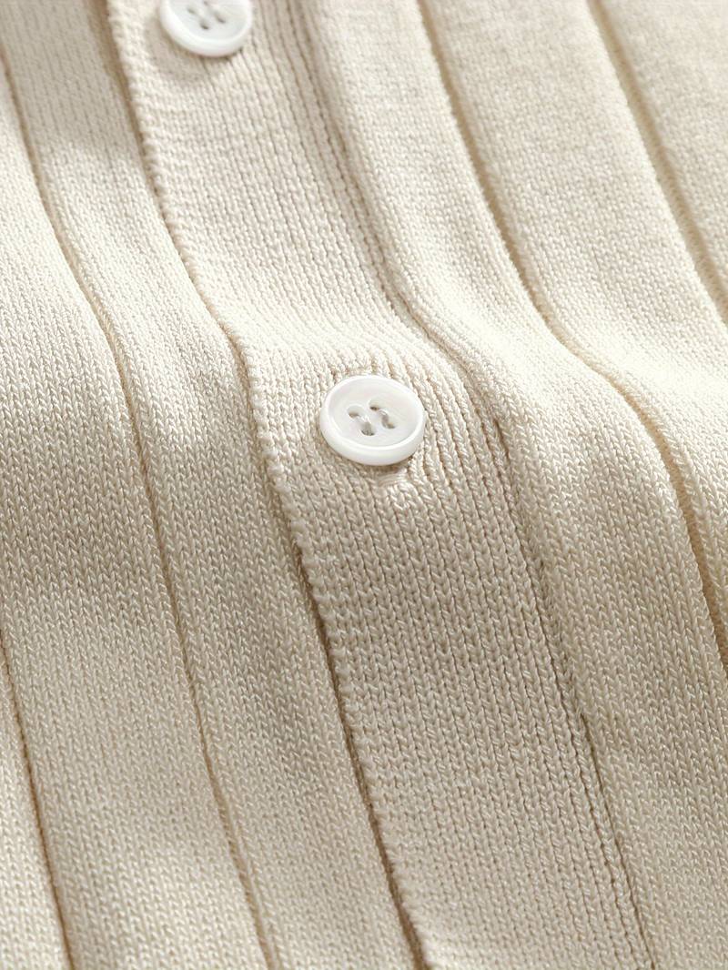 Herren Strickshirt – Gerippt mit Reverskragen im Old Money Stil