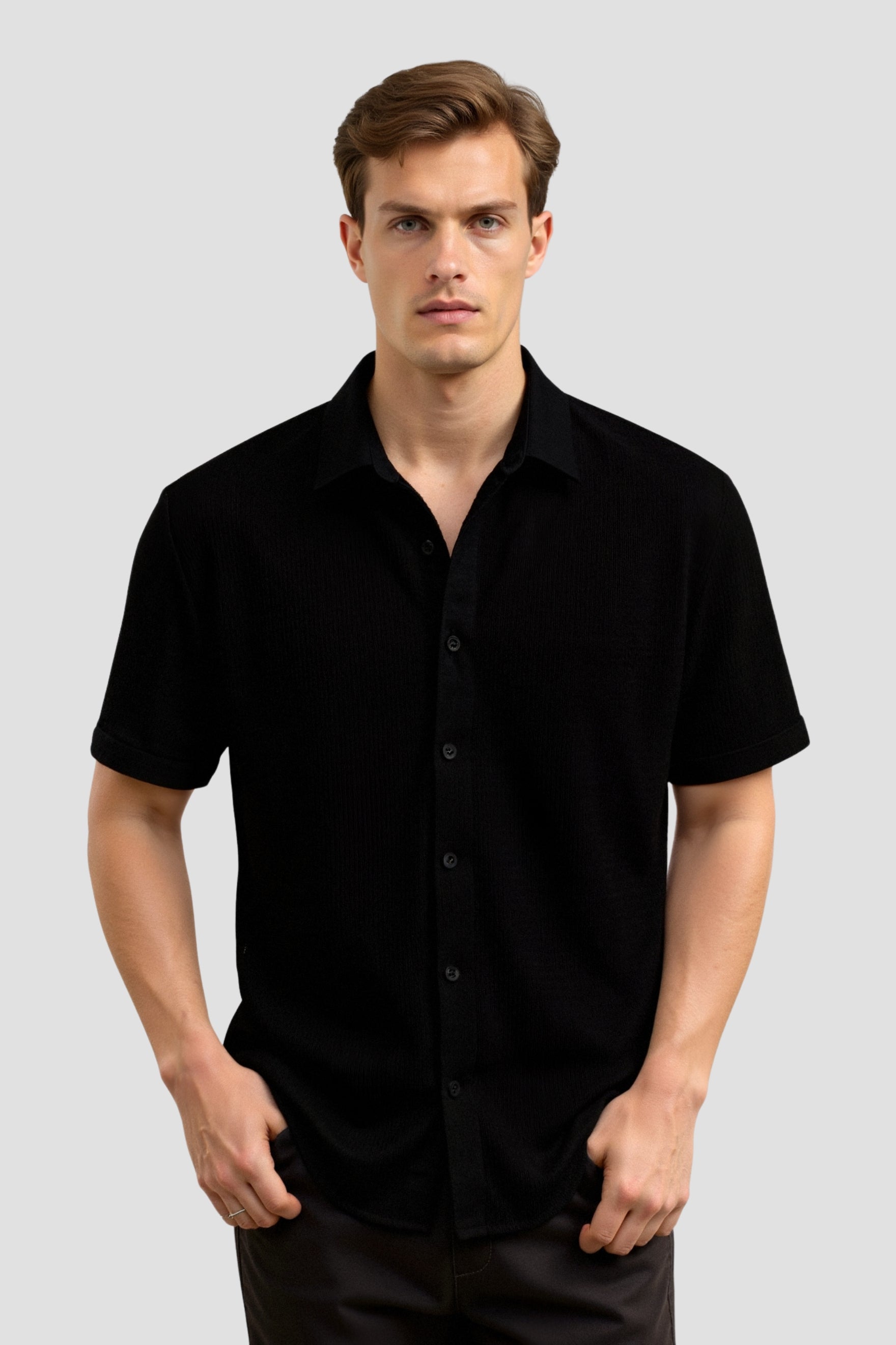 Old Money Casual Ripples Pattern Short Sleeve Shirt