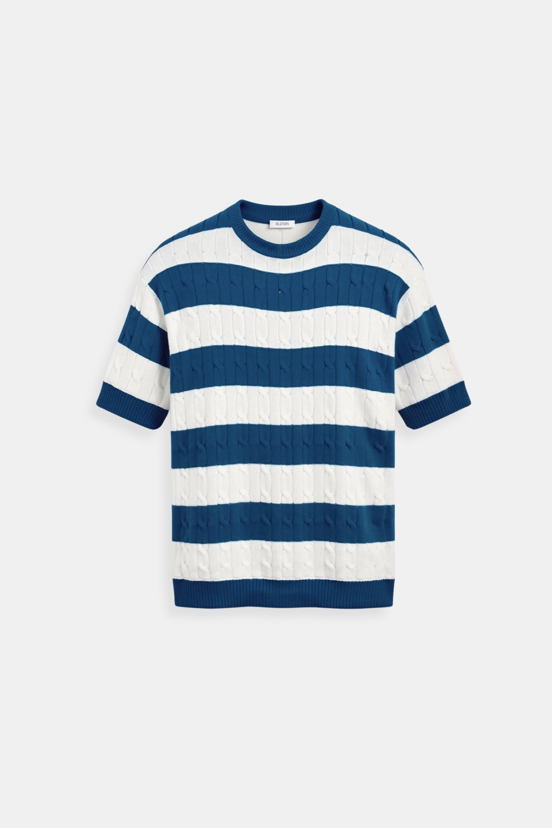 Zopfstrick Rundhals-Shirt