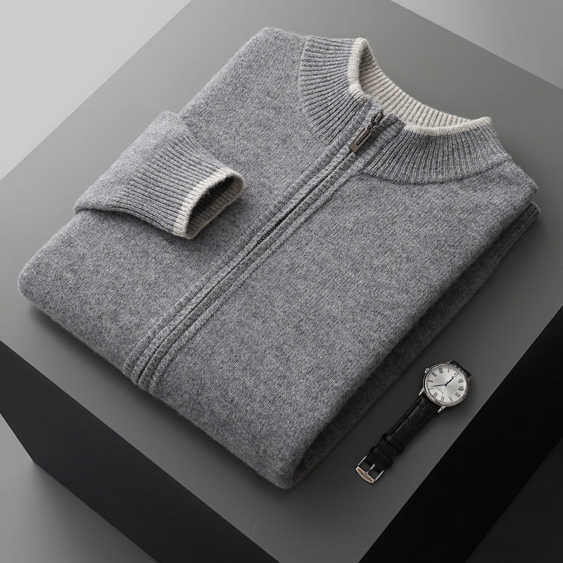 Extrafeine Merino-Strickjacke mit Reißverschluss