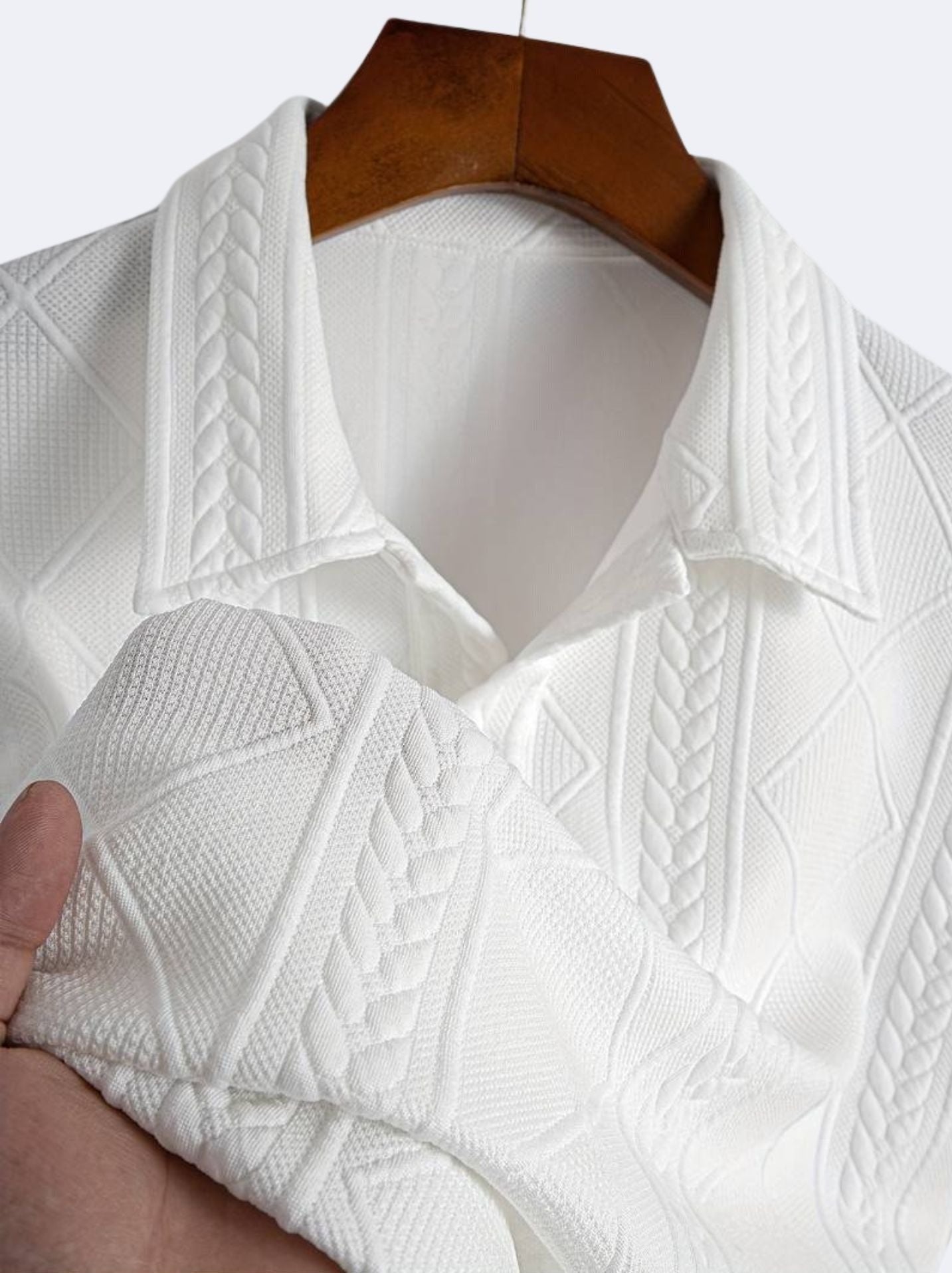 Old Money Men's Solid Color Short Sleeve Pattern Polo Button T-Shirt