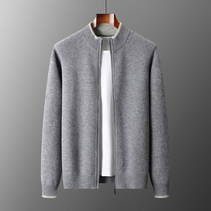 Extrafeine Merino-Strickjacke mit Reißverschluss