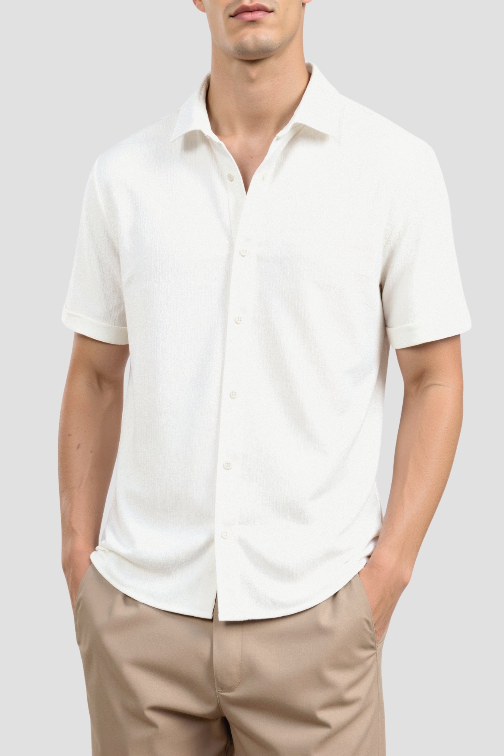 Old Money Casual Ripples Pattern Short Sleeve Shirt