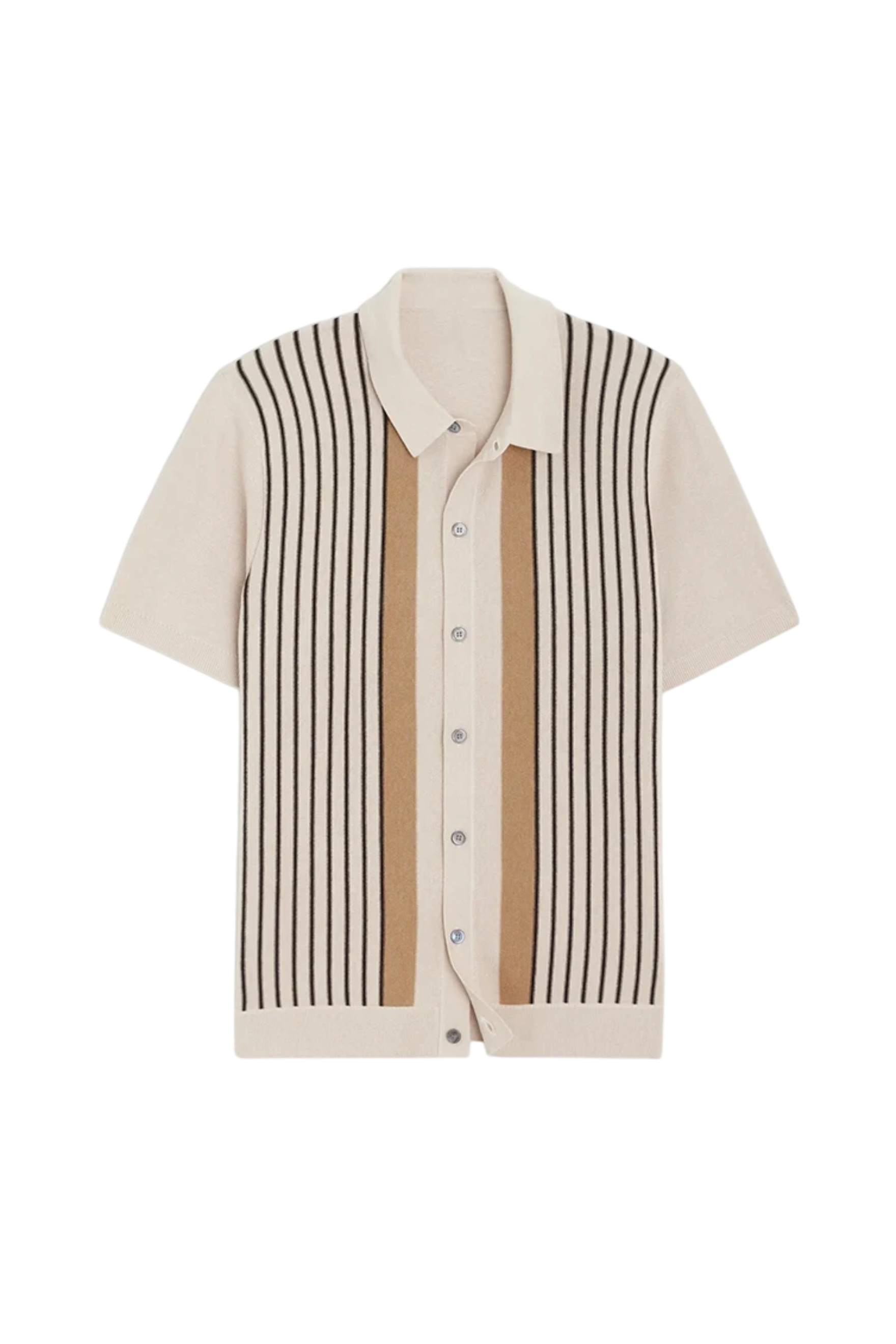 Herren Strick-Poloshirt mit V-Ausschnitt – Leichtes Sommerpolo aus Baumwollmischung