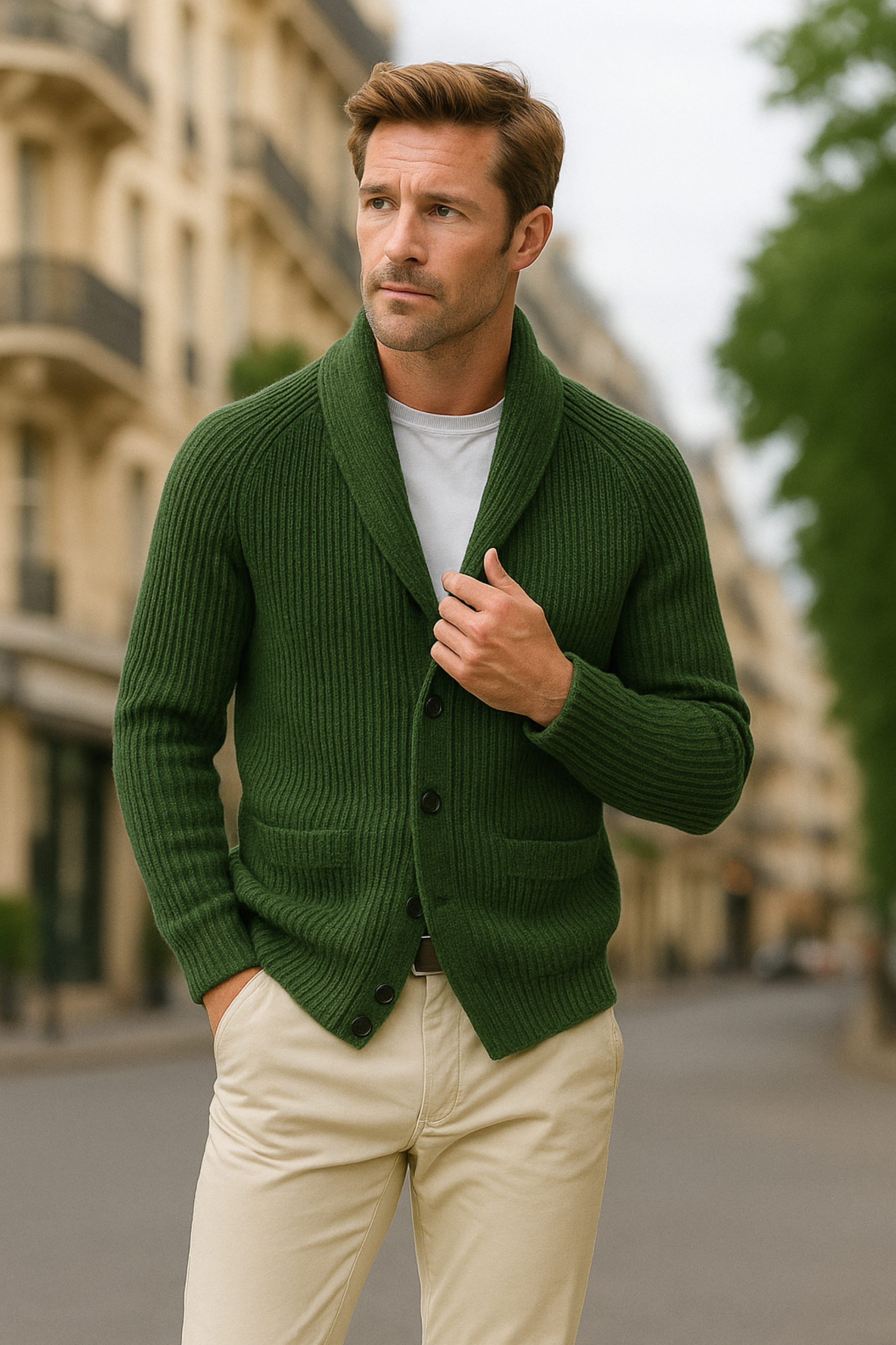 Herren Strickjacke mit Reißverschluss – Klassischer Cardigan aus Baumwollmischung