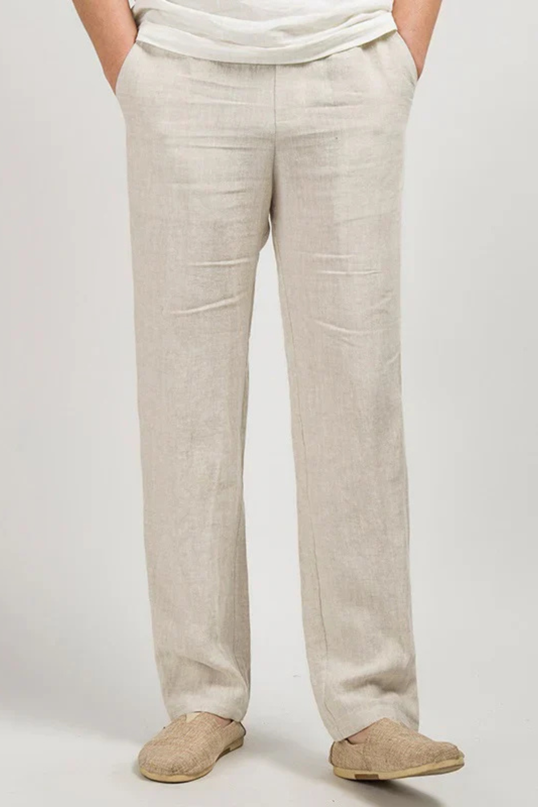 Linenhose Herren – Luftige Sommerhose mit elastischem Bund