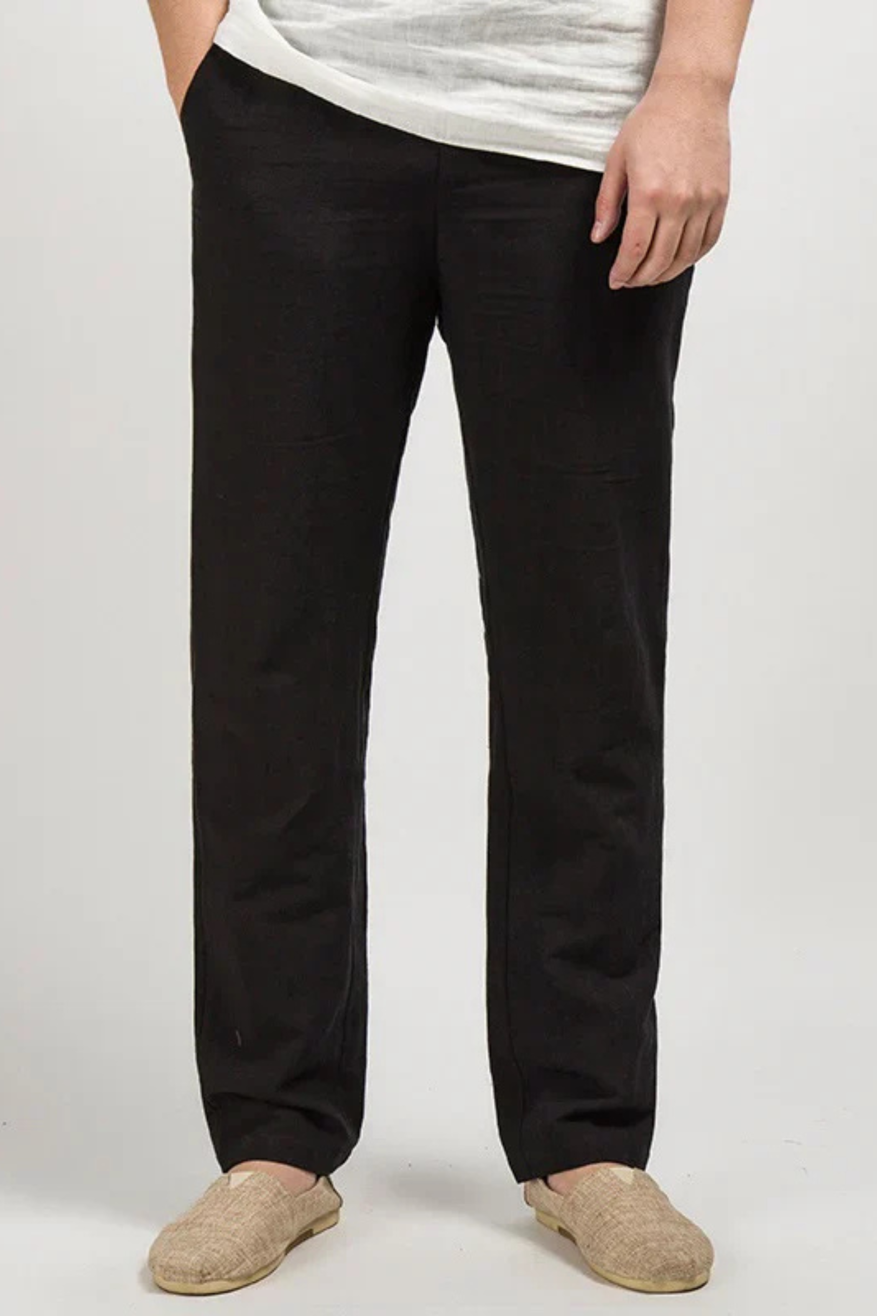 Linenhose Herren – Luftige Sommerhose mit elastischem Bund