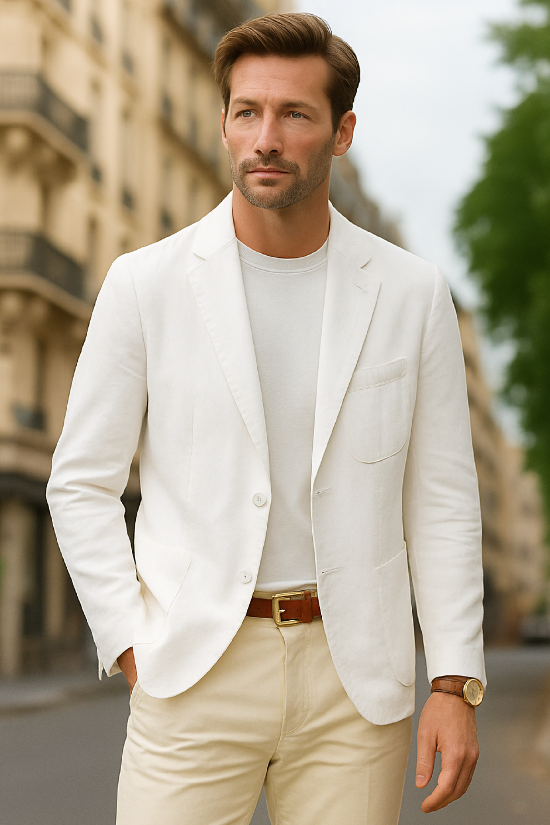 LUXVERE Herren Leinenblazer – Sommerjacke für Business & Freizeit