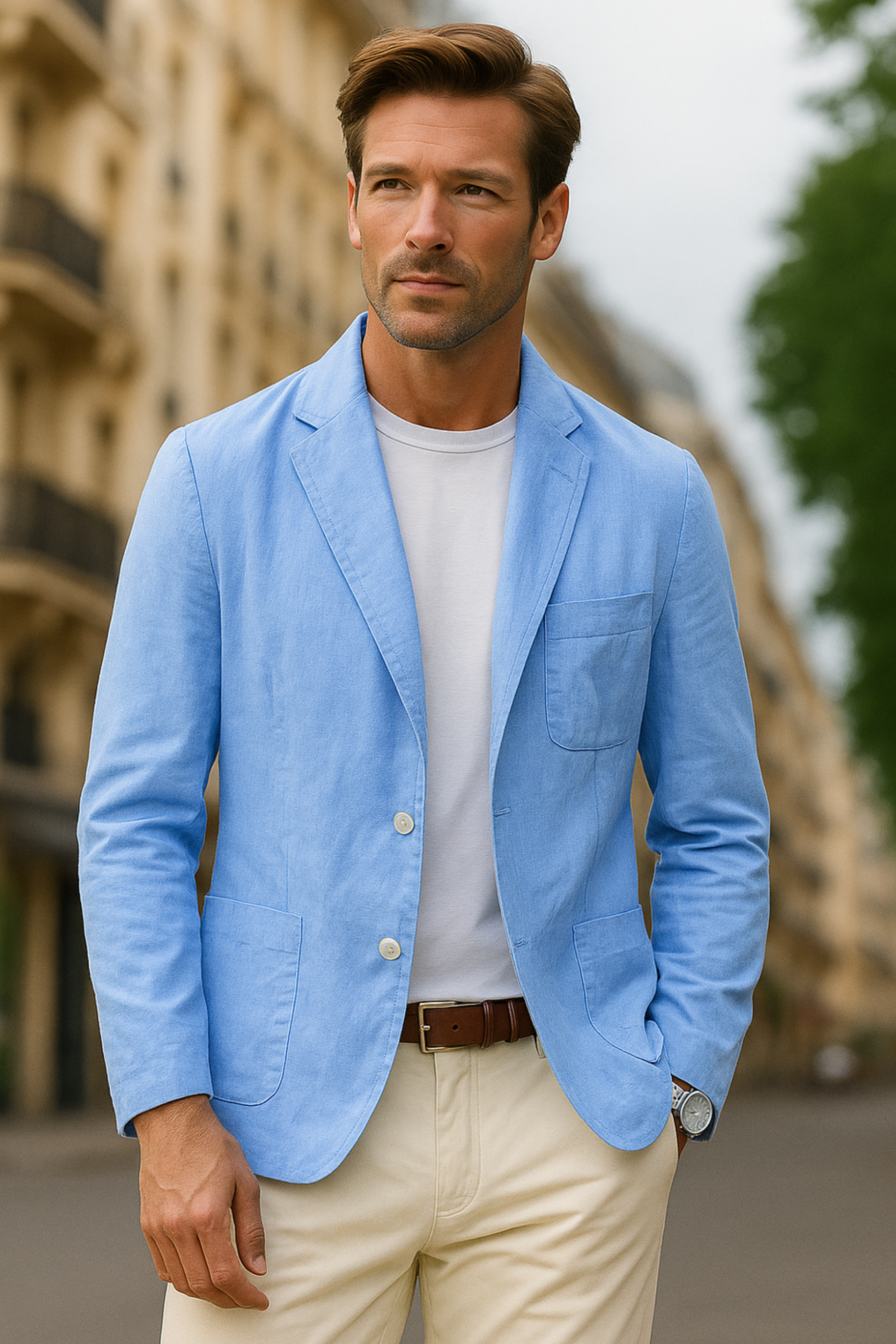 LUXVERE Herren Leinenblazer – Sommerjacke für Business & Freizeit