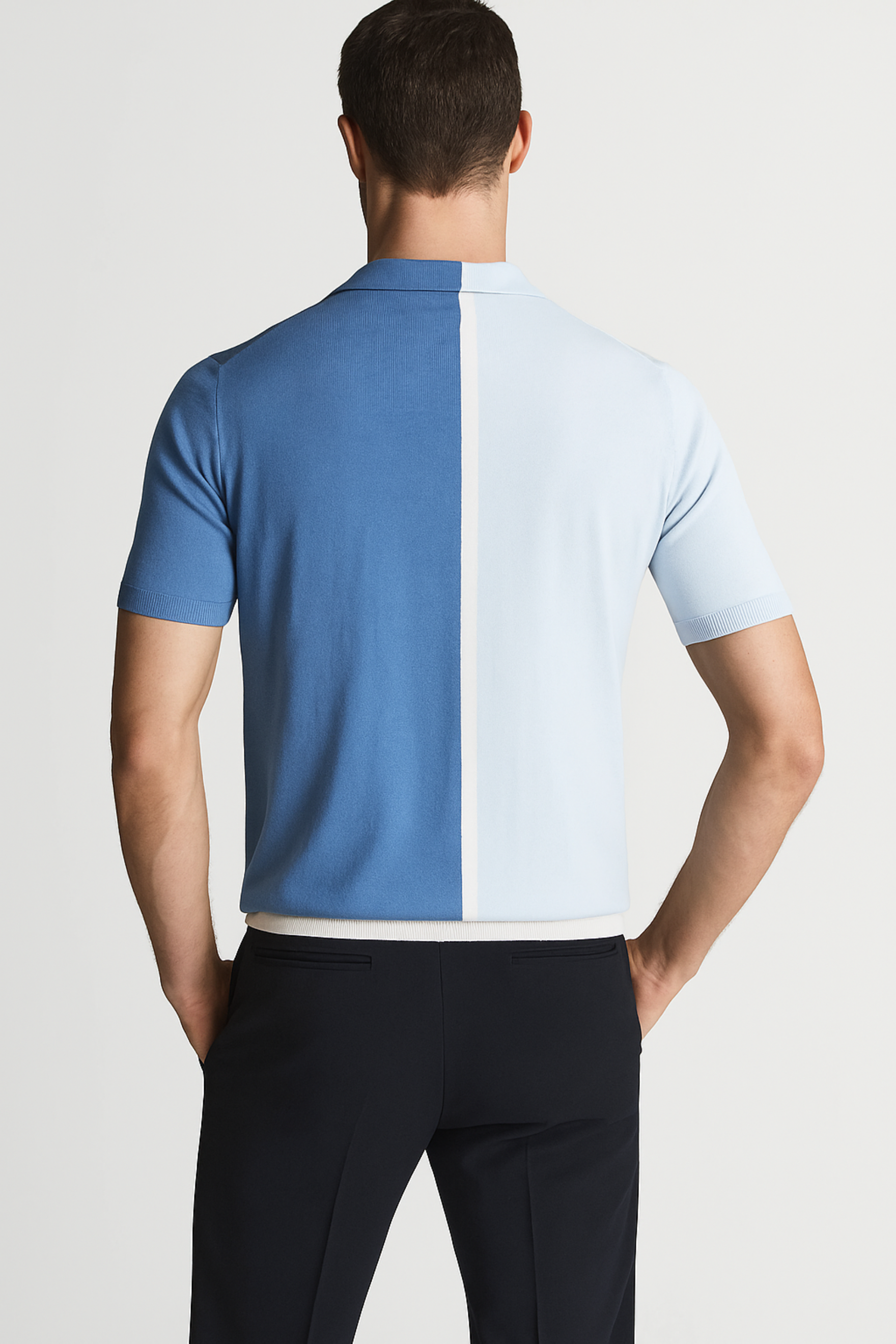 Zweifarbiges Strickpolo für Herren – Stilvolle Eleganz trifft auf modernen Komfort