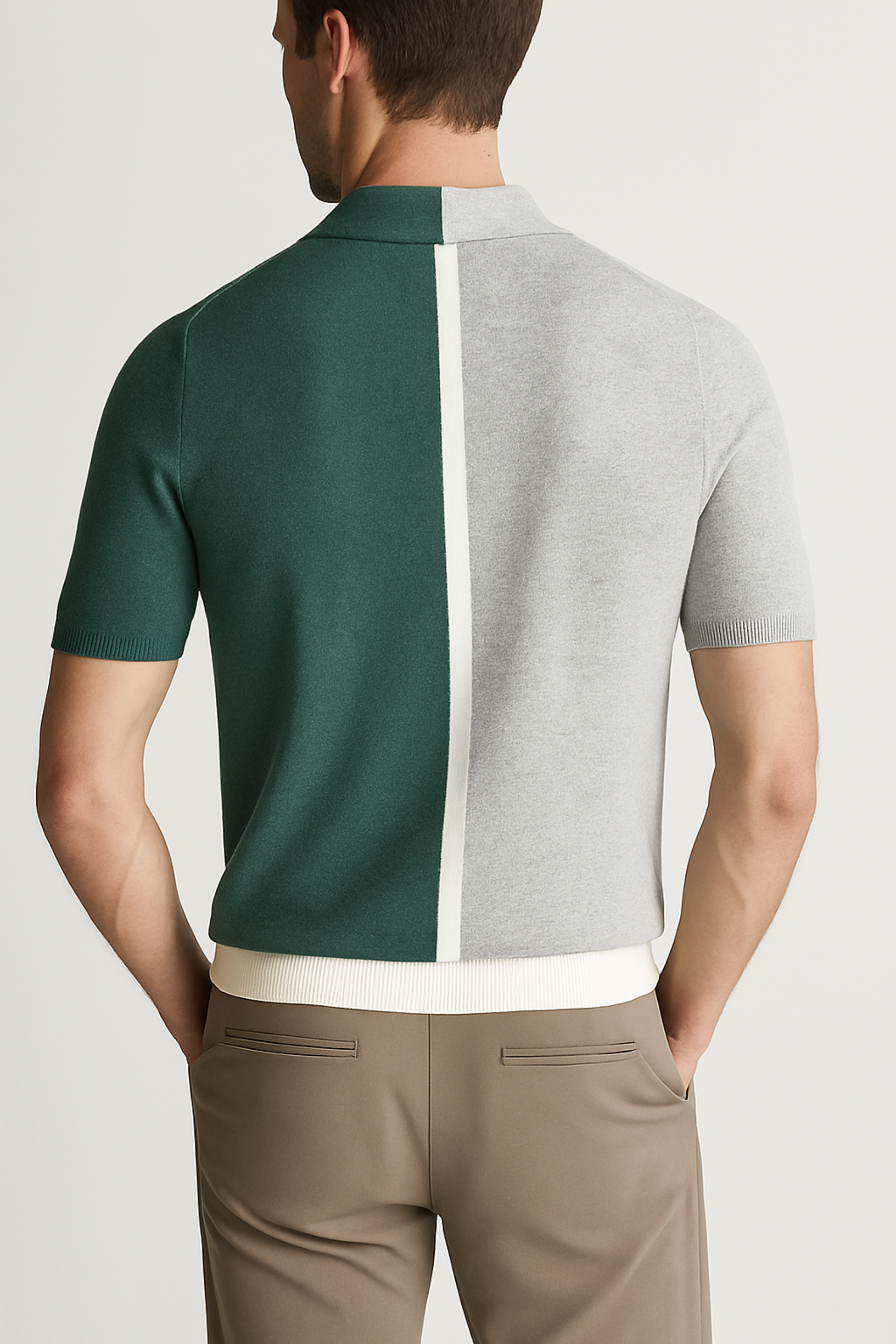 Zweifarbiges Strickpolo für Herren – Stilvolle Eleganz trifft auf modernen Komfort