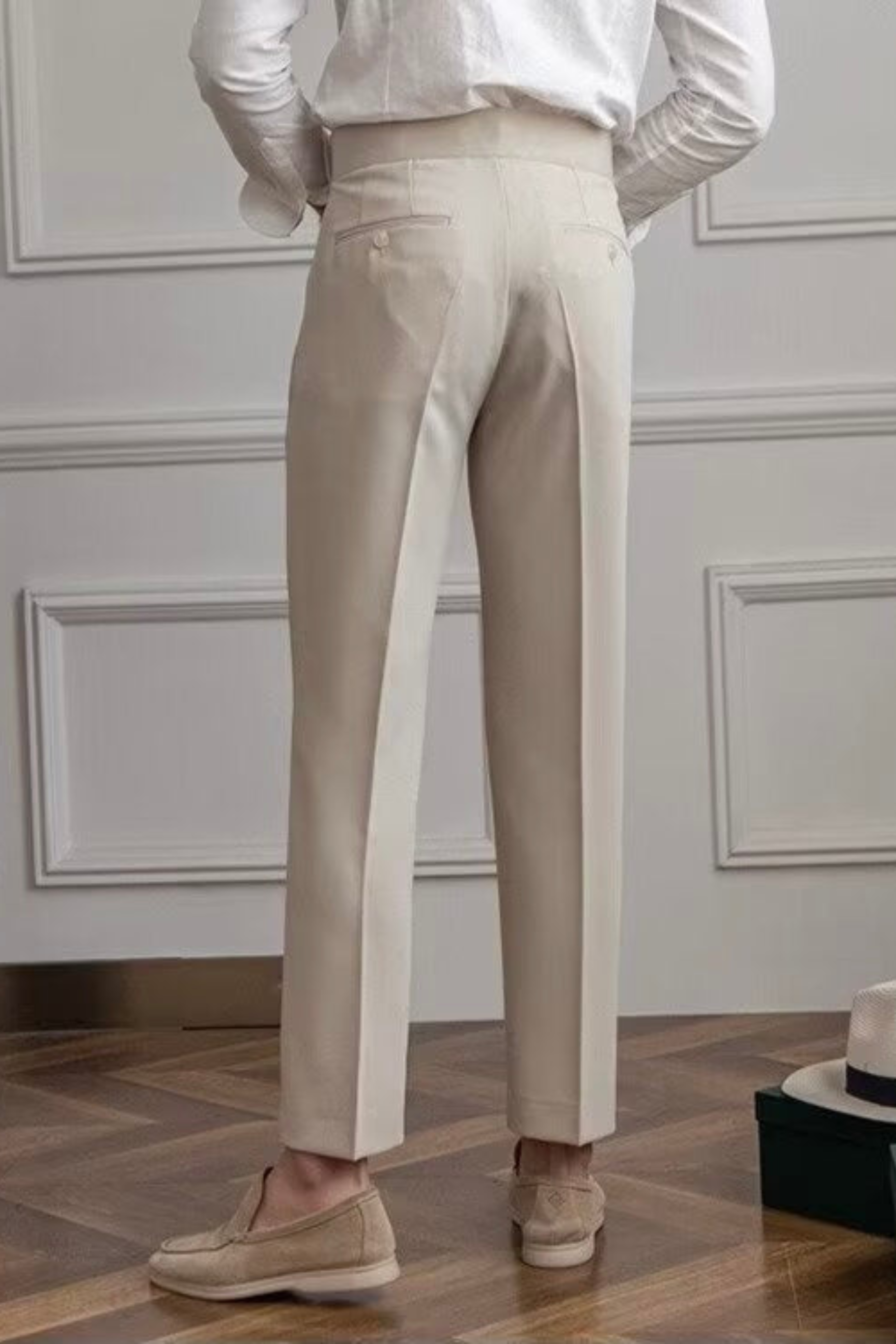 Herren Leinen-Baumwollhose mit Kordelzug – Luftige Sommerhose im Old Money Stil