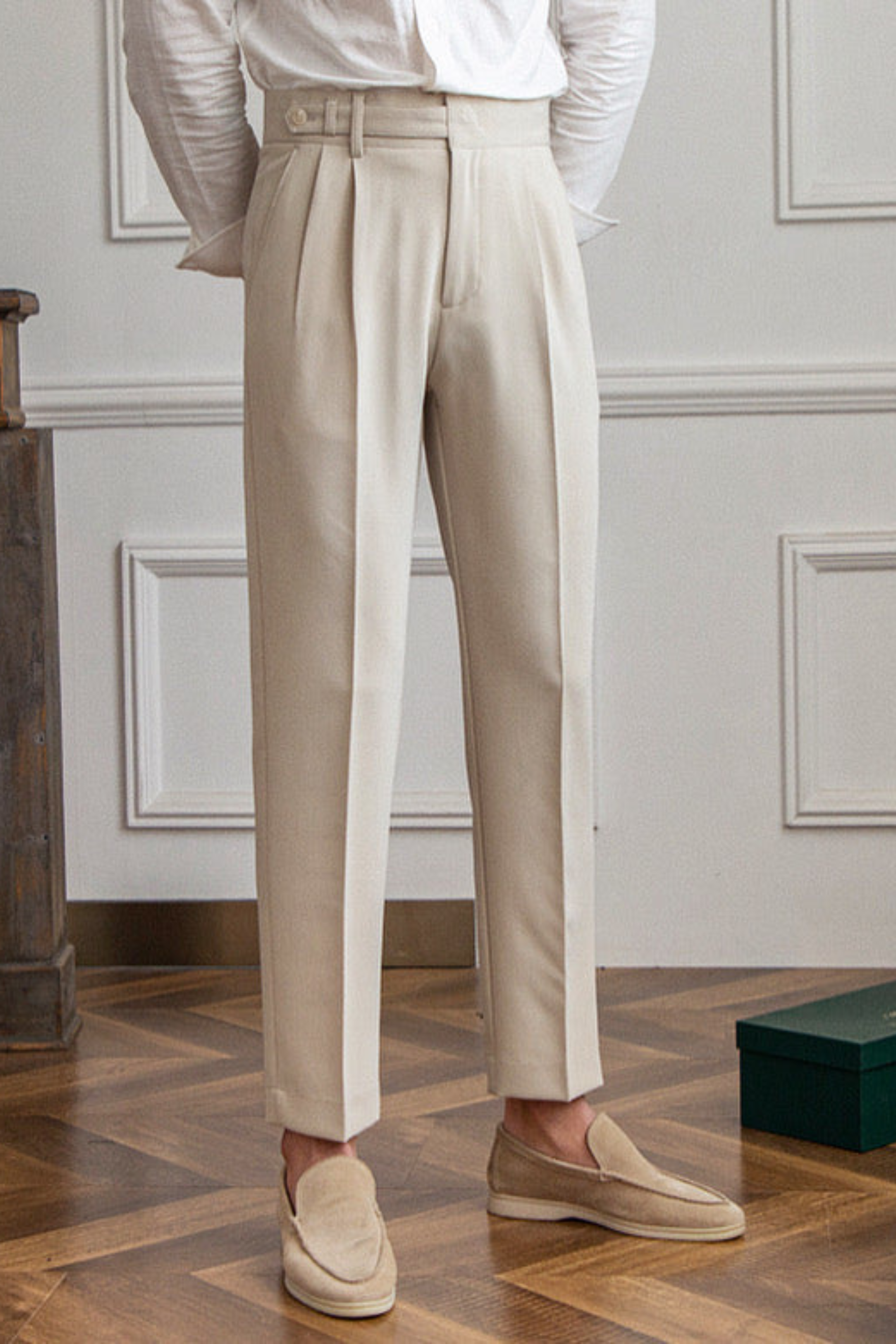 Herren Leinen-Baumwollhose mit Kordelzug – Luftige Sommerhose im Old Money Stil