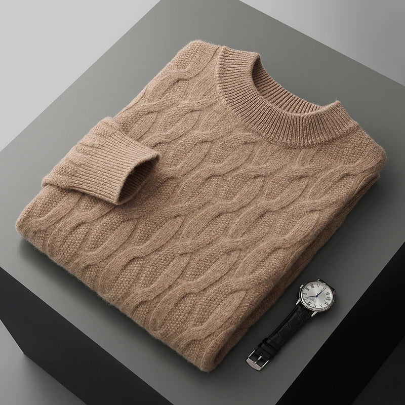 Herren Kaschmirpullover mit Rundhalsausschnitt – Weicher Winterpullover aus Premium-Kaschmir