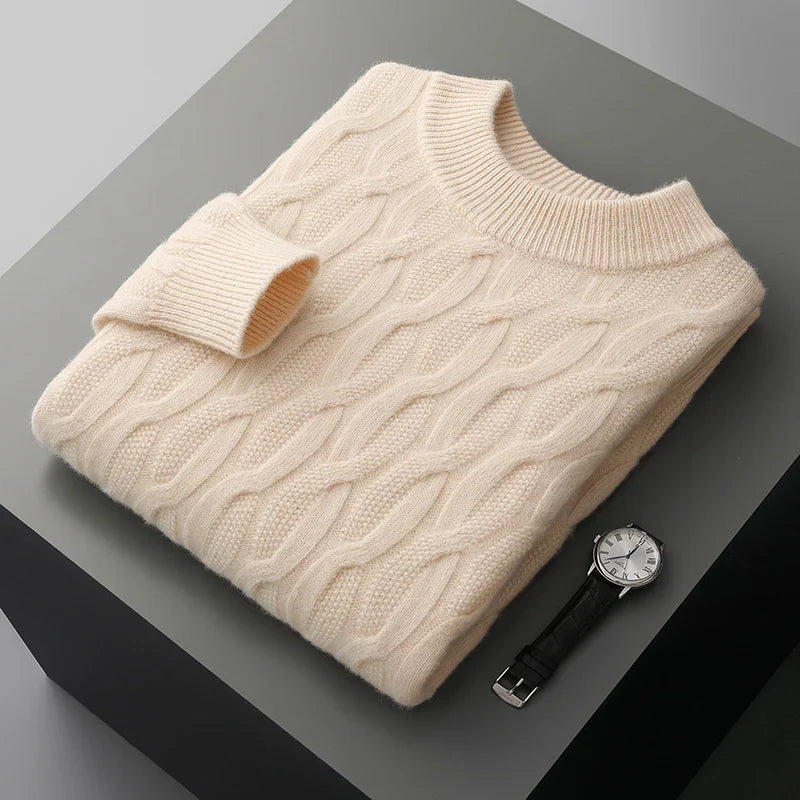 Herren Kaschmirpullover mit Rundhalsausschnitt – Weicher Winterpullover aus Premium-Kaschmir