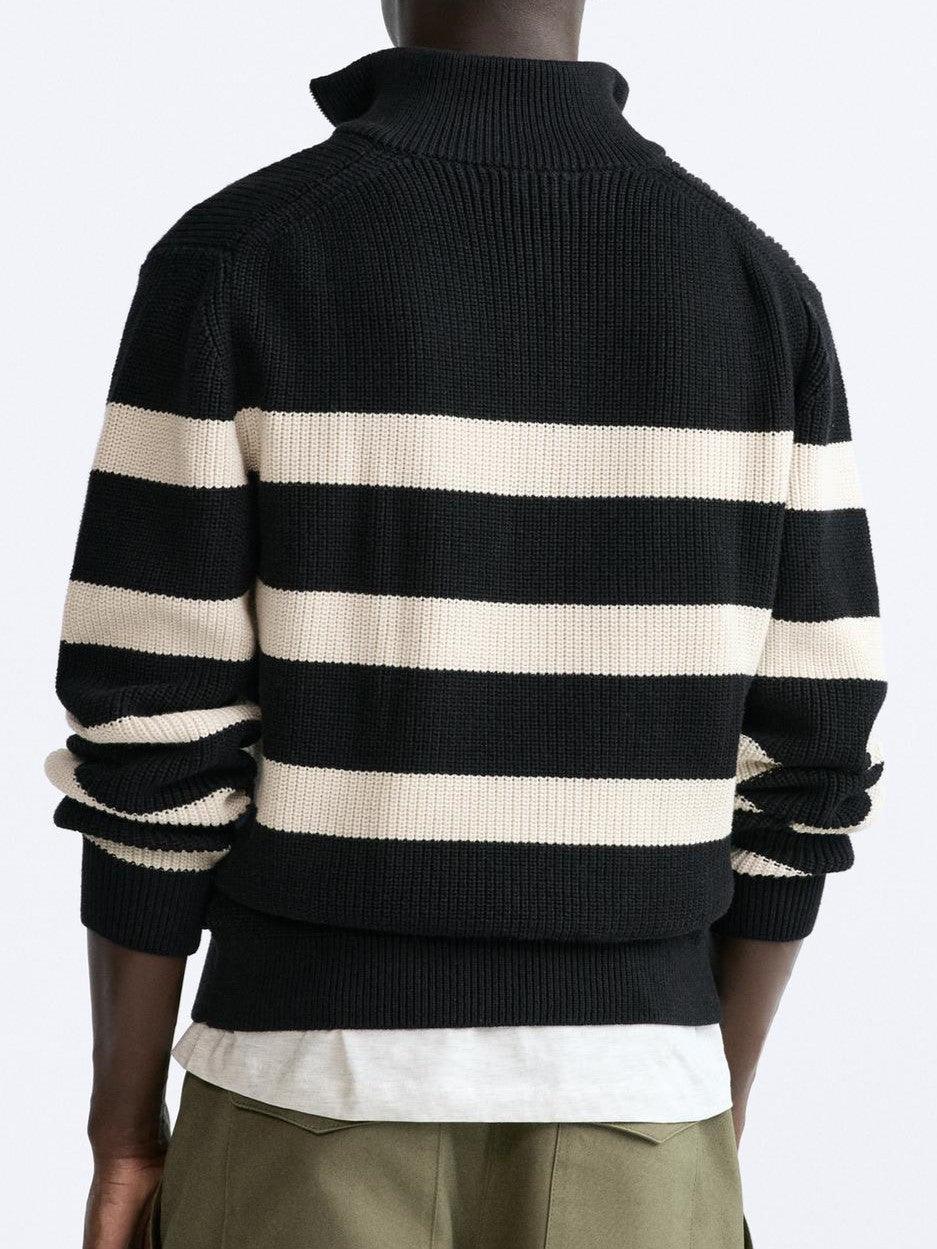 Old Money Wool Elegant Striped Sweater