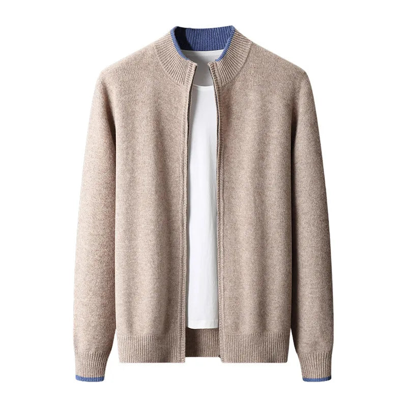 Extrafeine Merino-Strickjacke mit Reißverschluss
